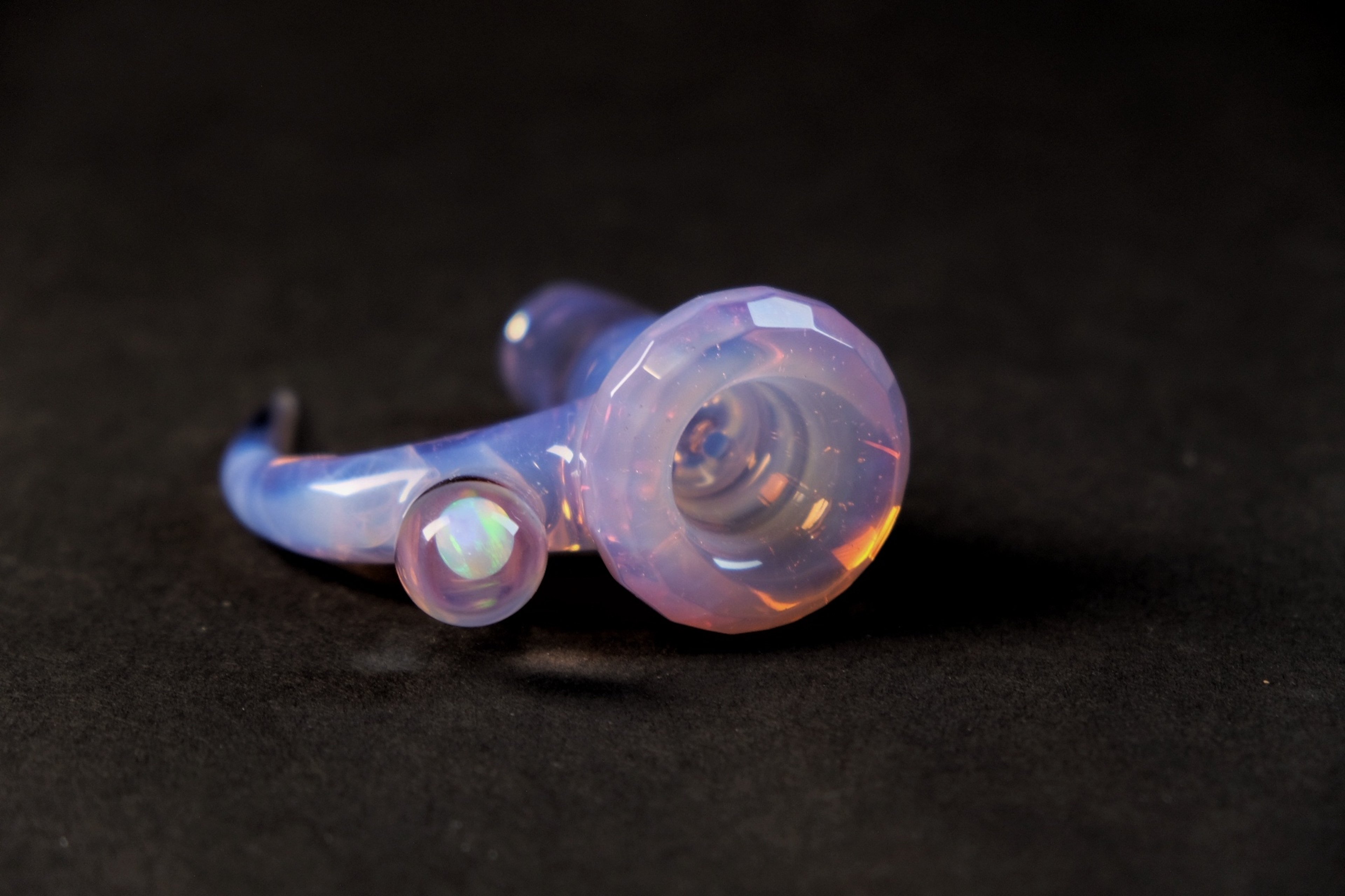 Preview pic of Faceted Rose Quartz Fully Worked 4 Hole Slide 18mm