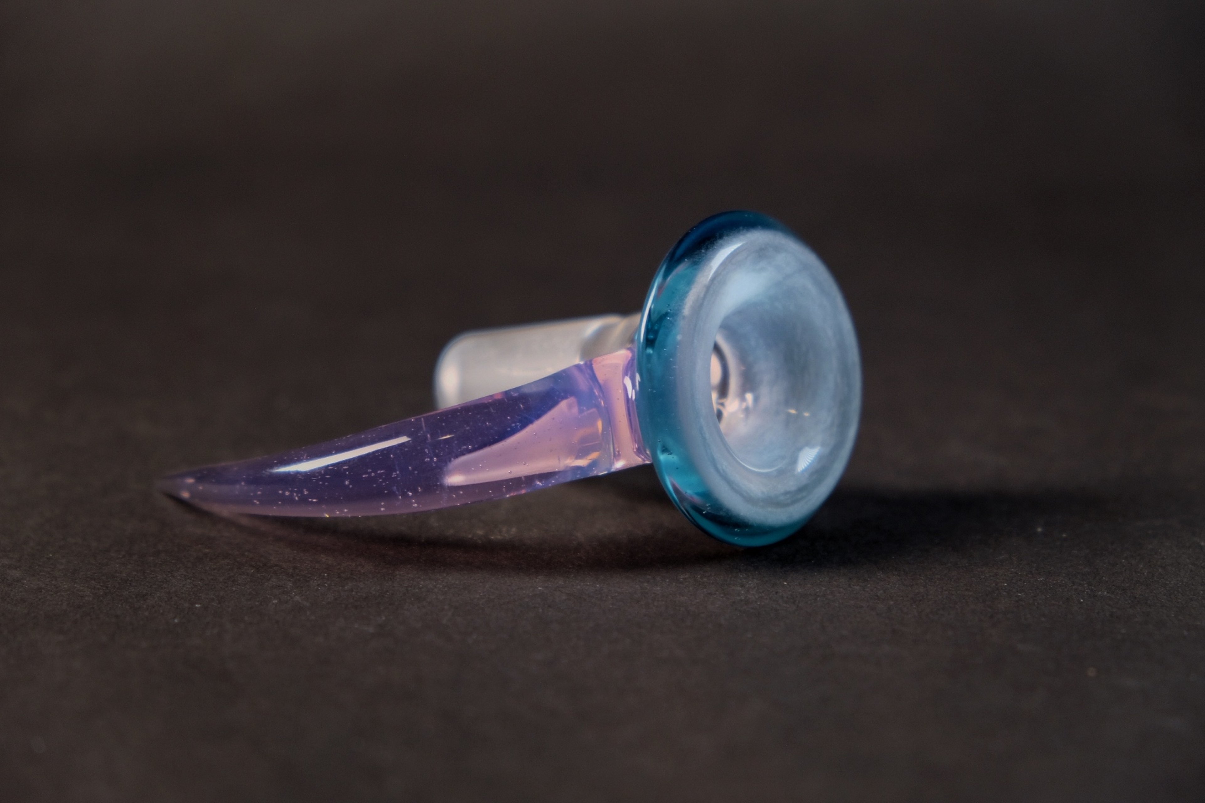 Preview pic of Marina Over White Satin 4 Hole Slide with Rose Quartz Horn 18mm