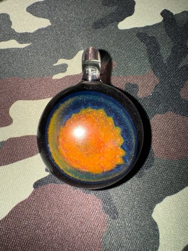 Preview pic of Silver Splatter Pendant Over Black