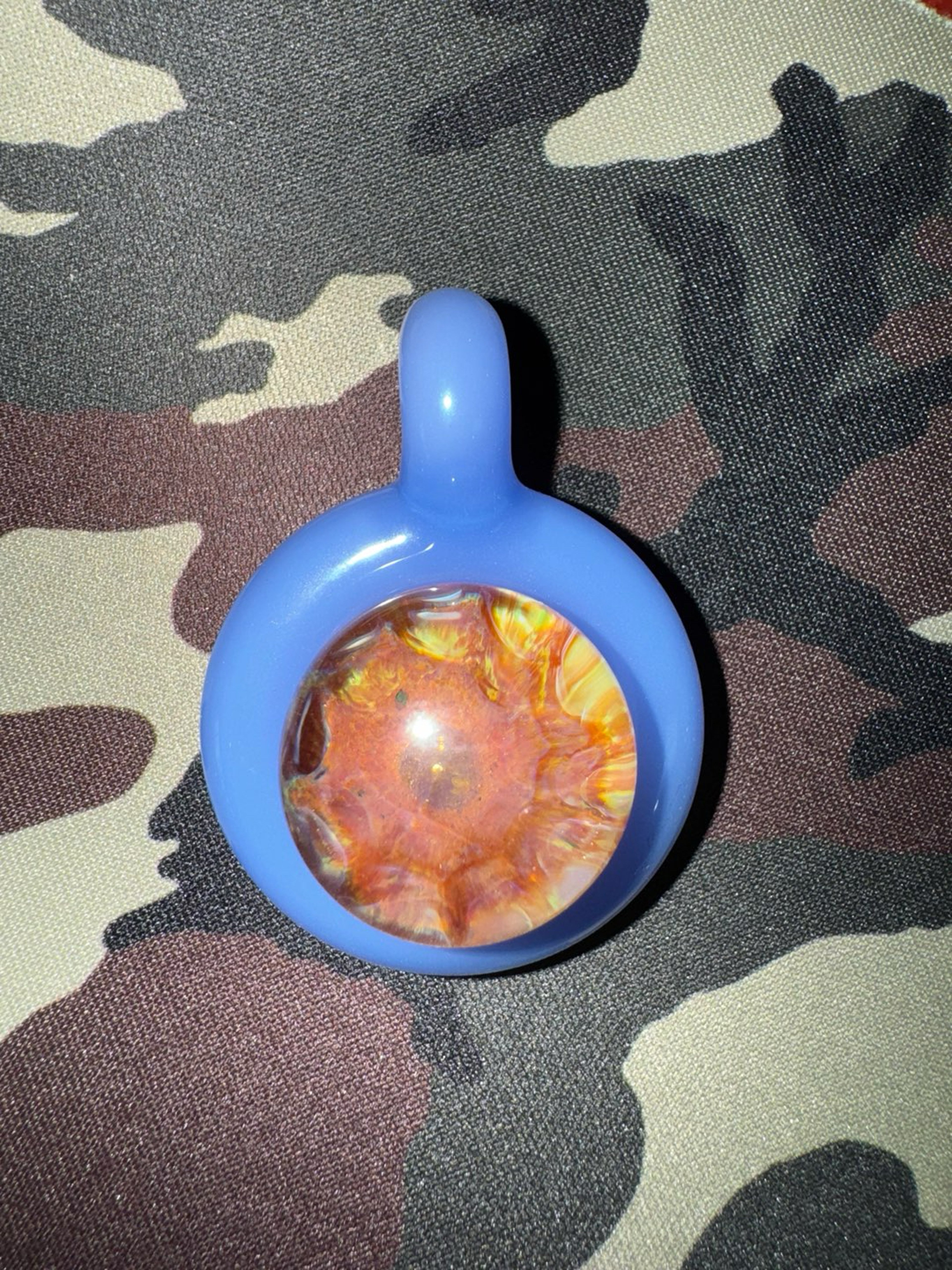 Preview pic of Silver Splatter Over Blue Pendant