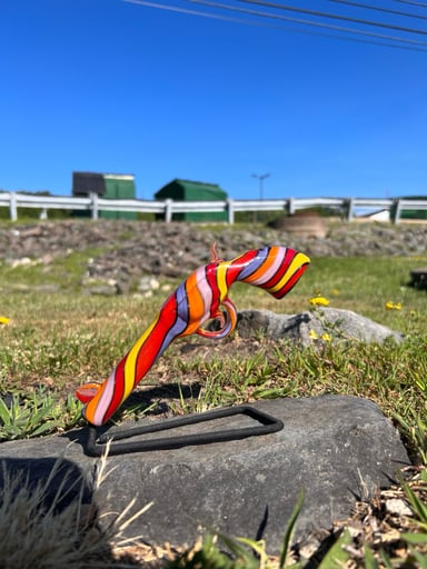 Preview pic of Robert Mickelsen Handgun Pipe #13 Rainbow