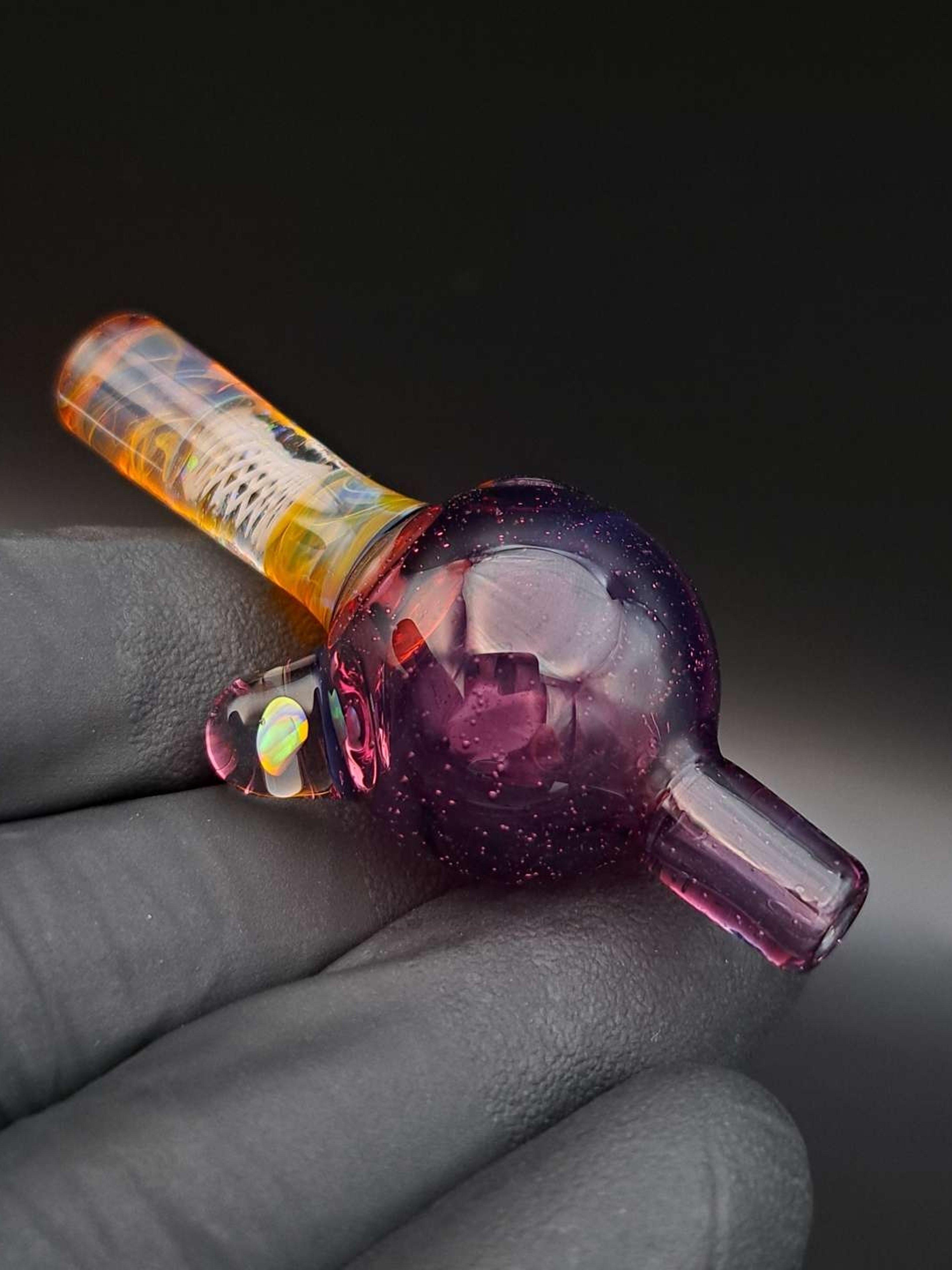 Preview pic of Purple yellow ball cap with opal