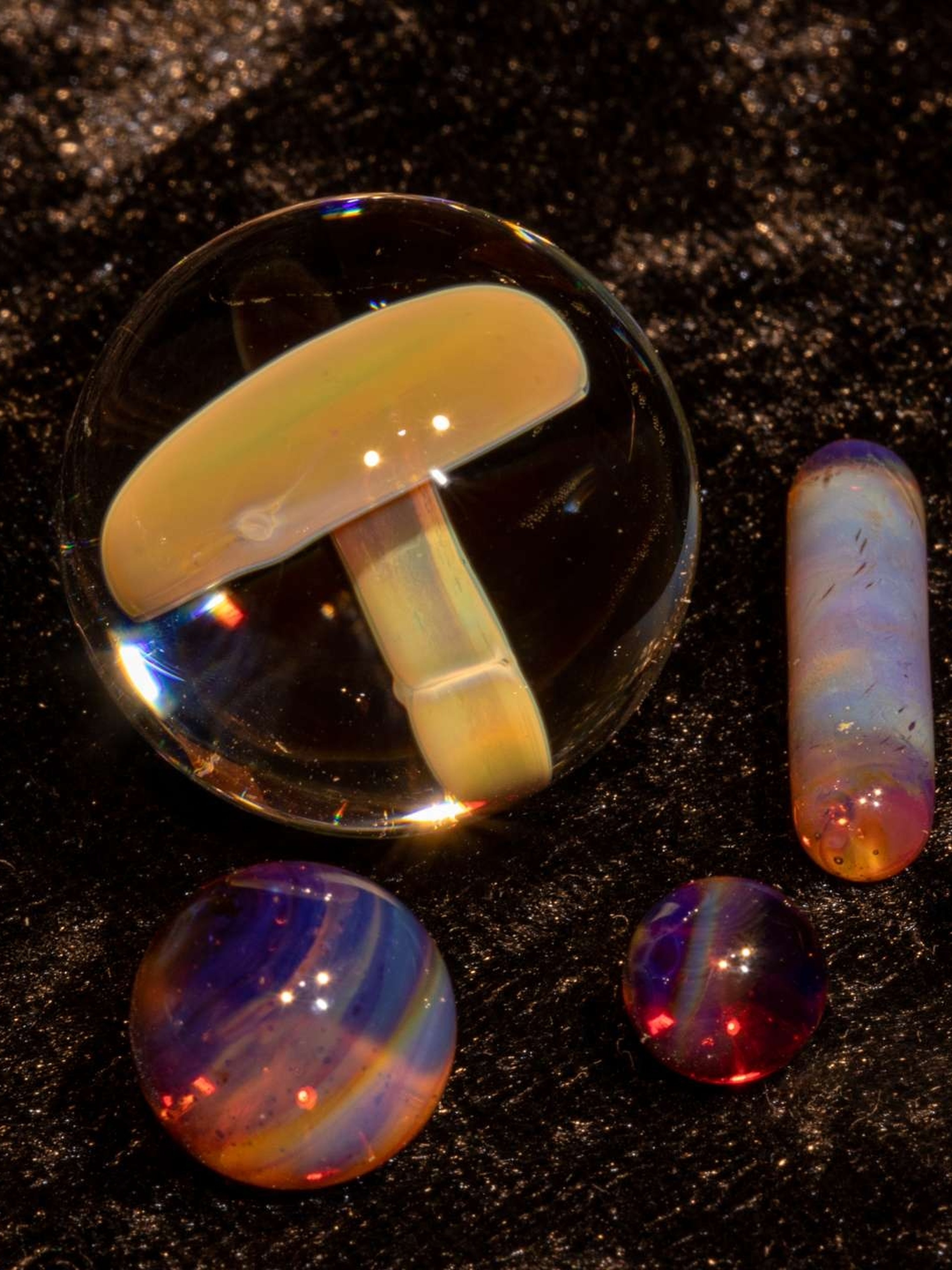 Preview pic of Mushroom Slurper Set | Glass Marbles | Fungi pearls valve pillar pill