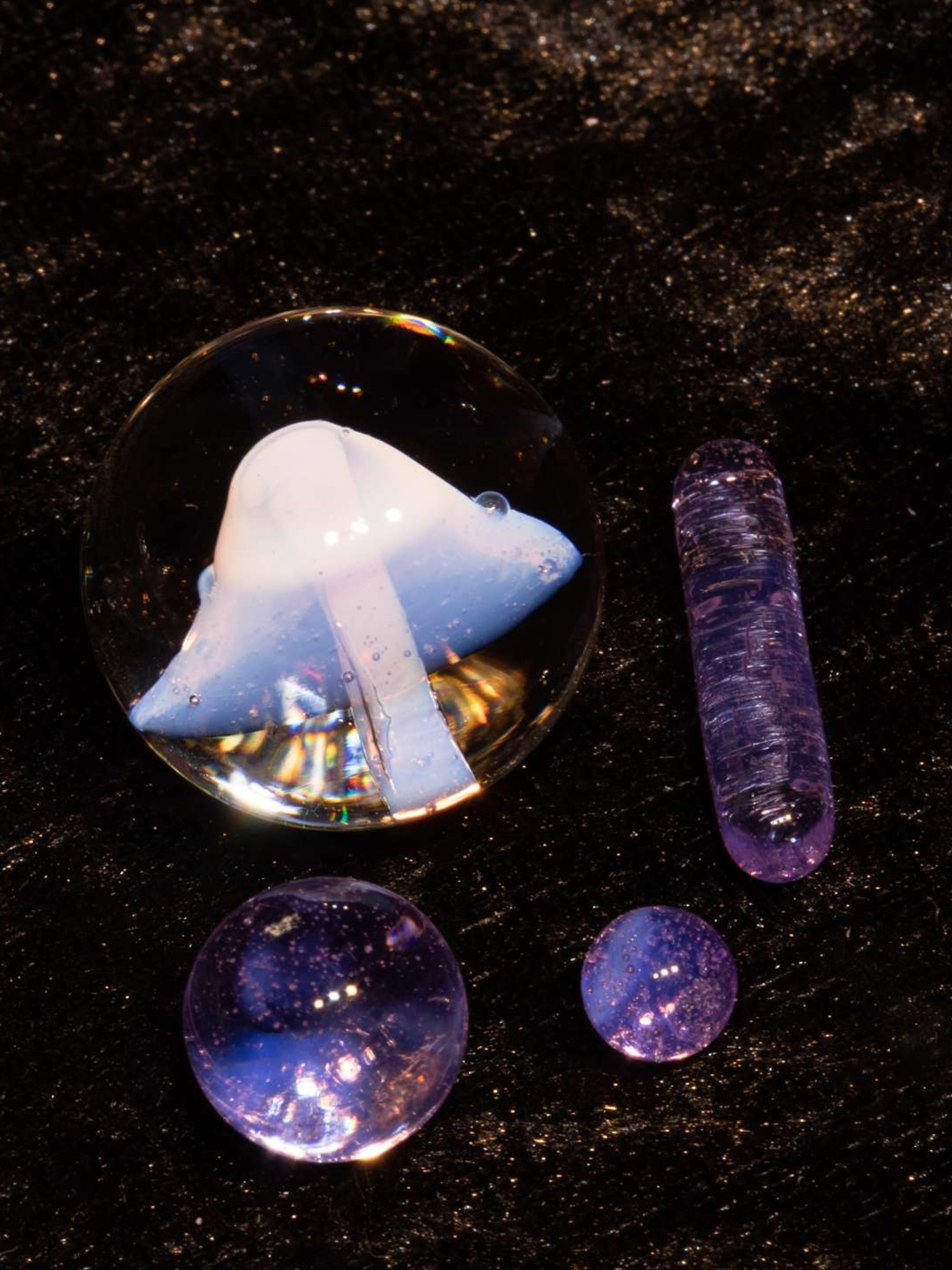 Preview pic of Mushroom Slurper Set | Glass Marbles | Fungi pearls valve Pillar pill