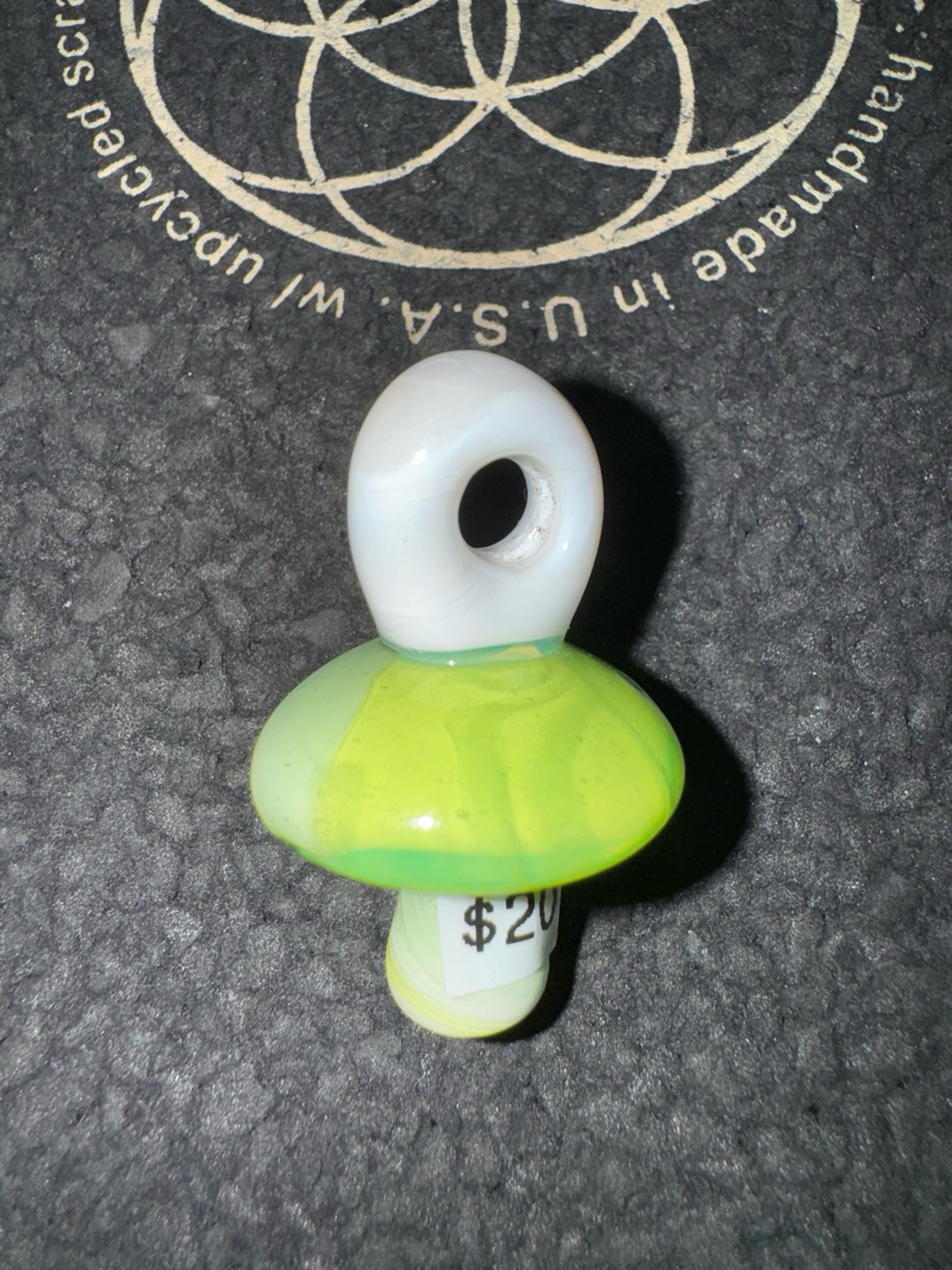 Newman Glass Green Mushroom Pendant image 0