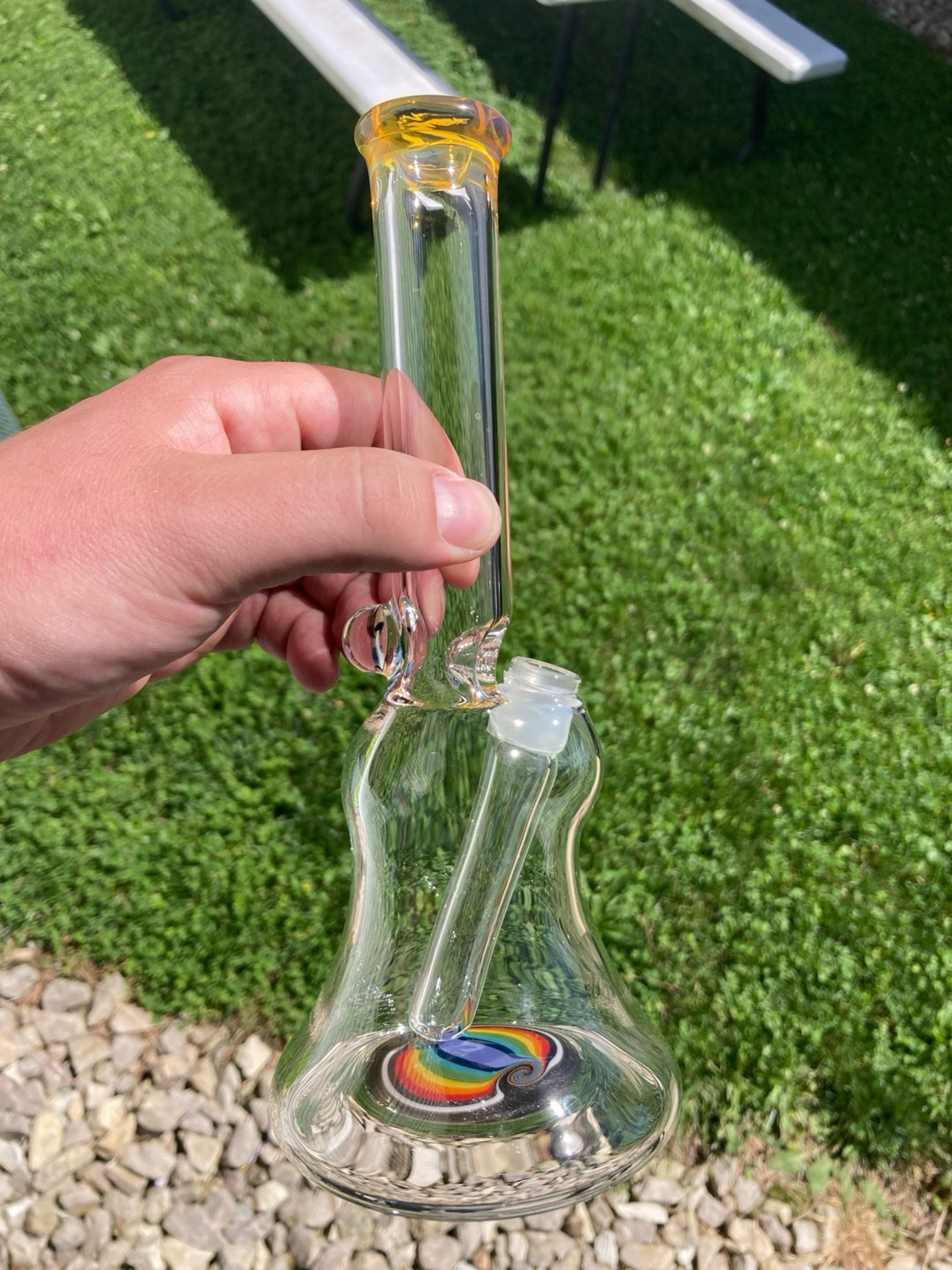 Preview pic of Mohawk Glass Dab Rig Wigwag Mushroom Millie