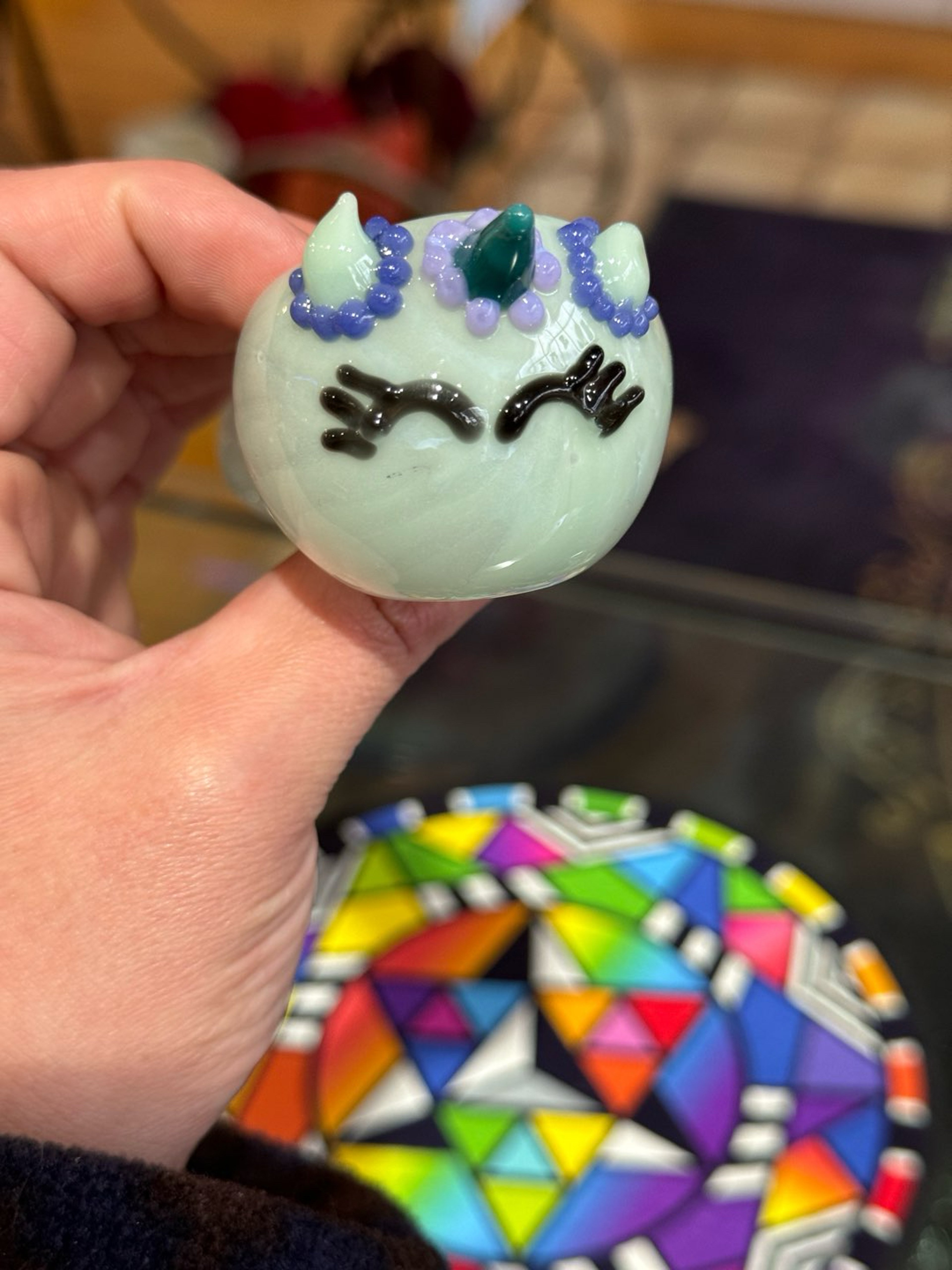 Preview pic of Kristi Conant Glass Unicorn Spoon