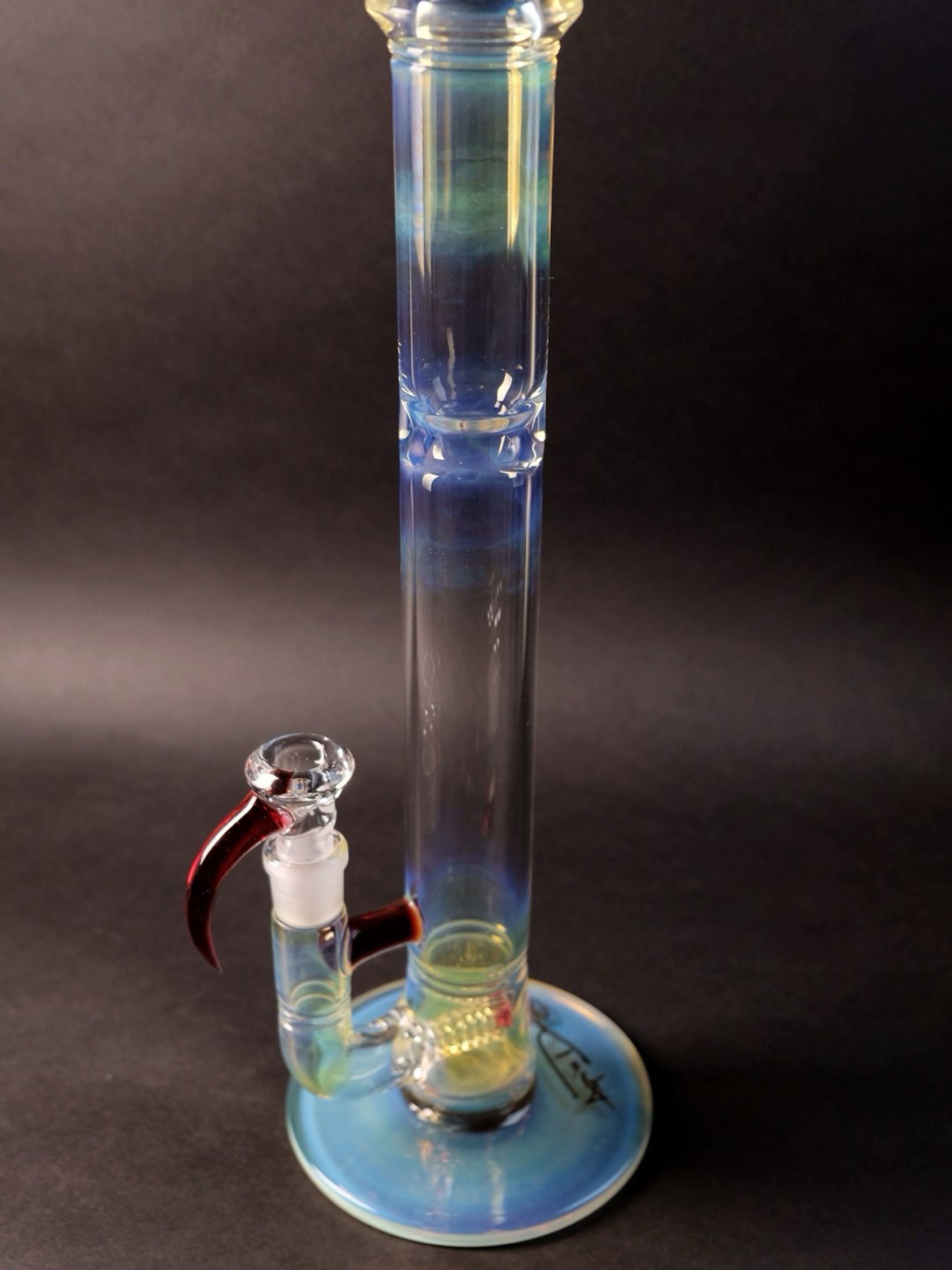 Preview pic of Dark Gold Ruby Fumed Stemline with White Satin Bottom