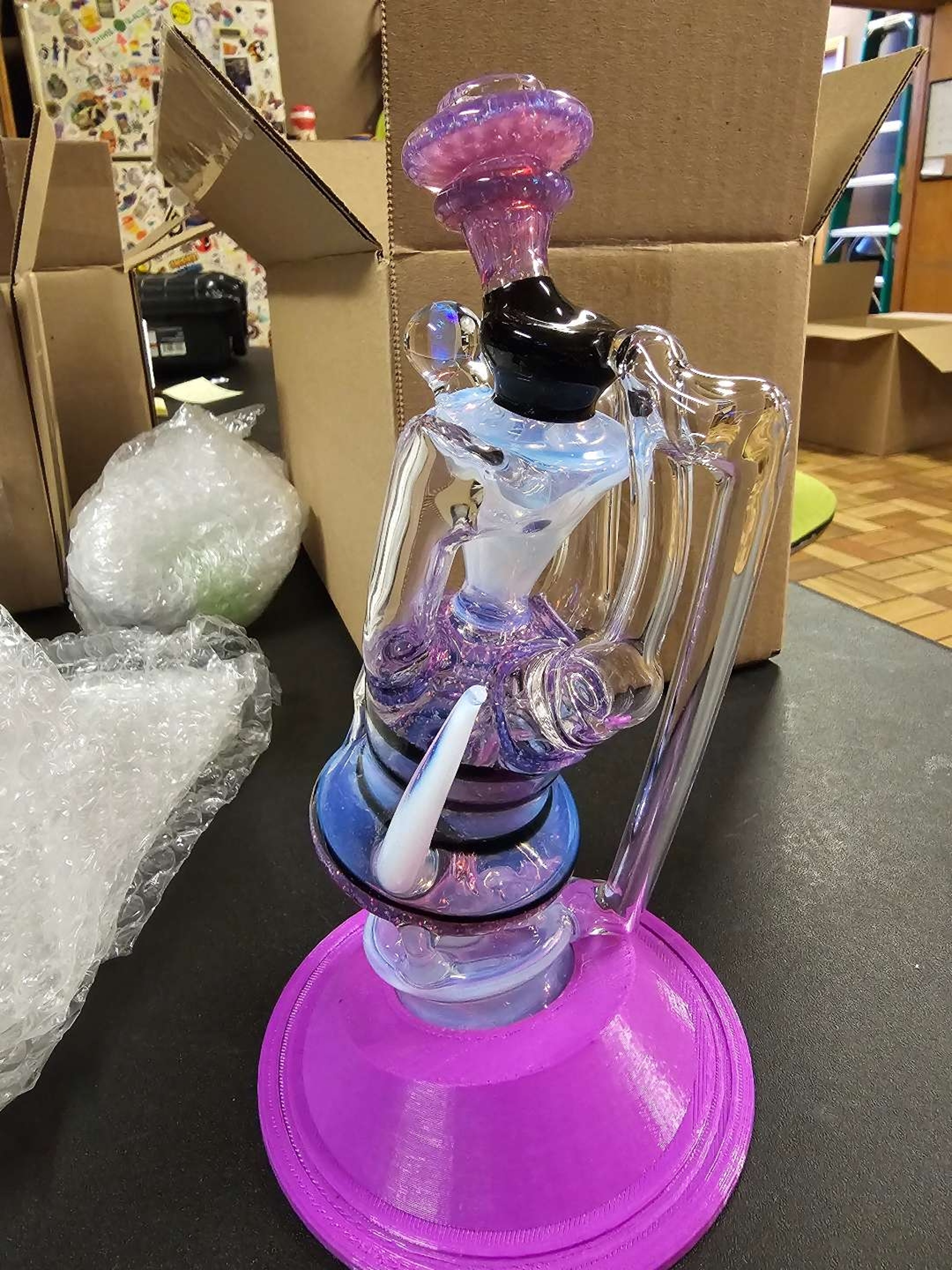 Preview pic of JFGlass Lucid x cropal royal jelly x galaxy puffco recycler