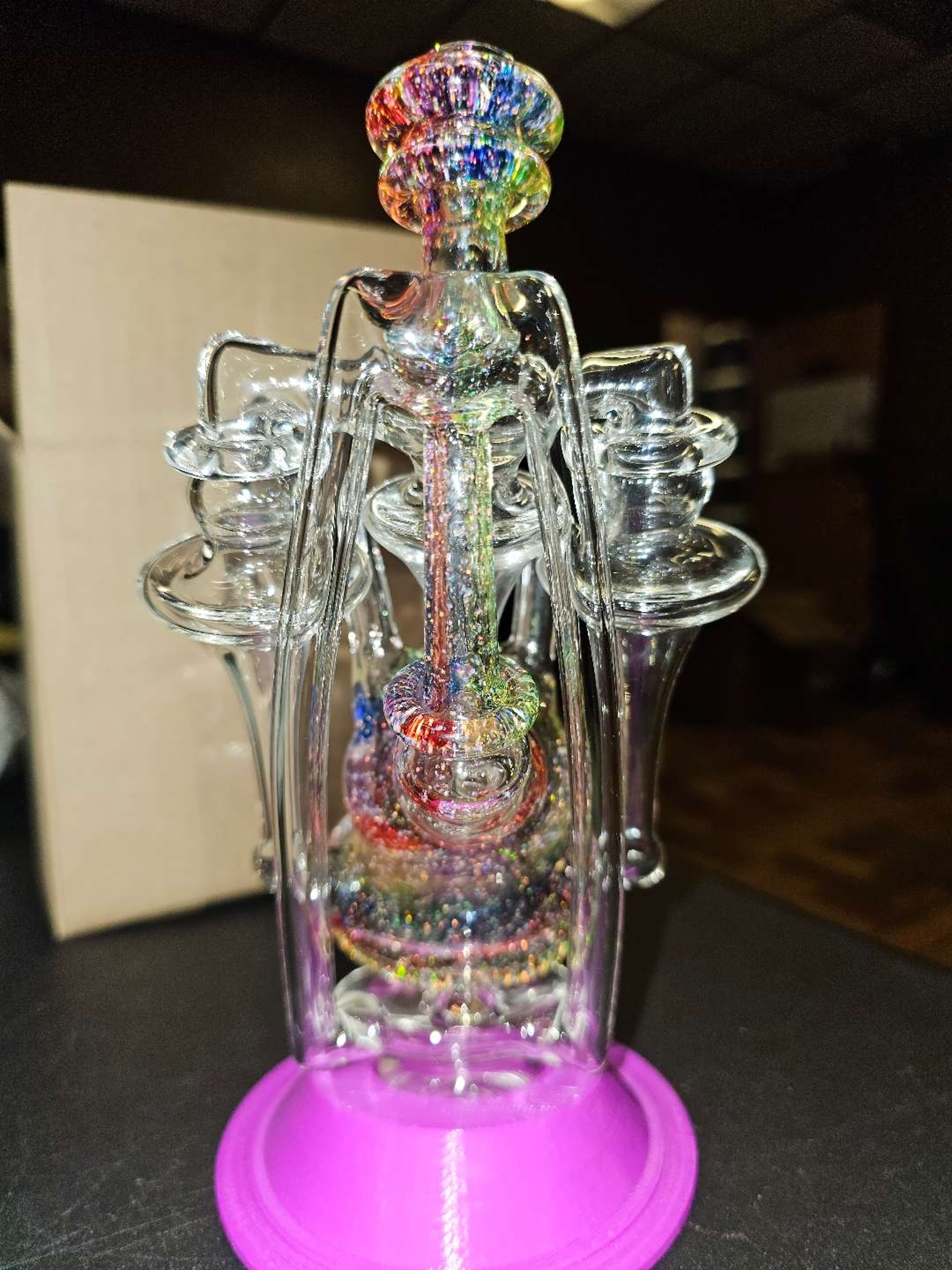 Preview pic of JFGlass Cropal rainbow triple recycler
