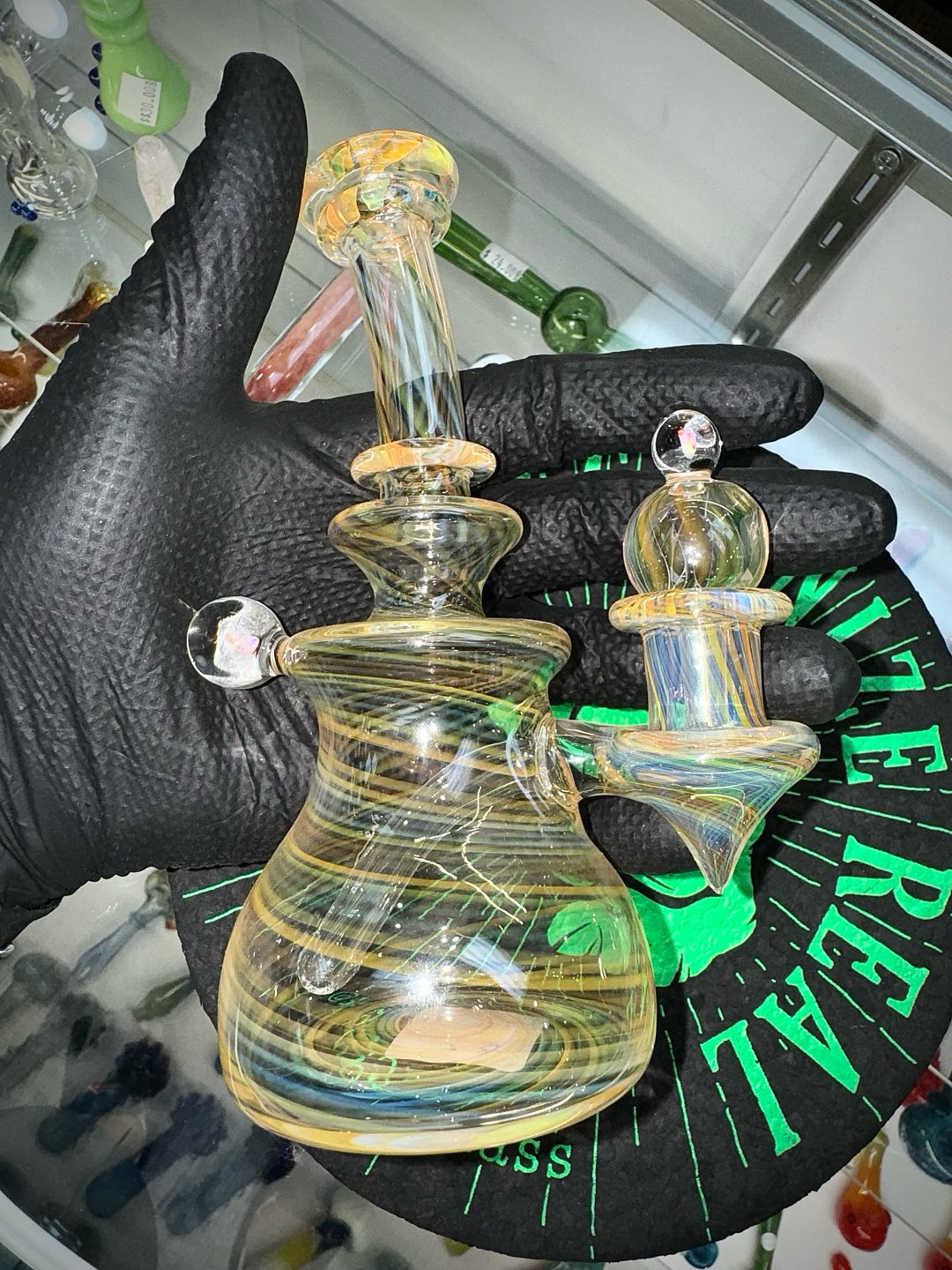 Preview pic of Jakers Glass Fumed Jammer Rig & Opal Cap Set 14mm