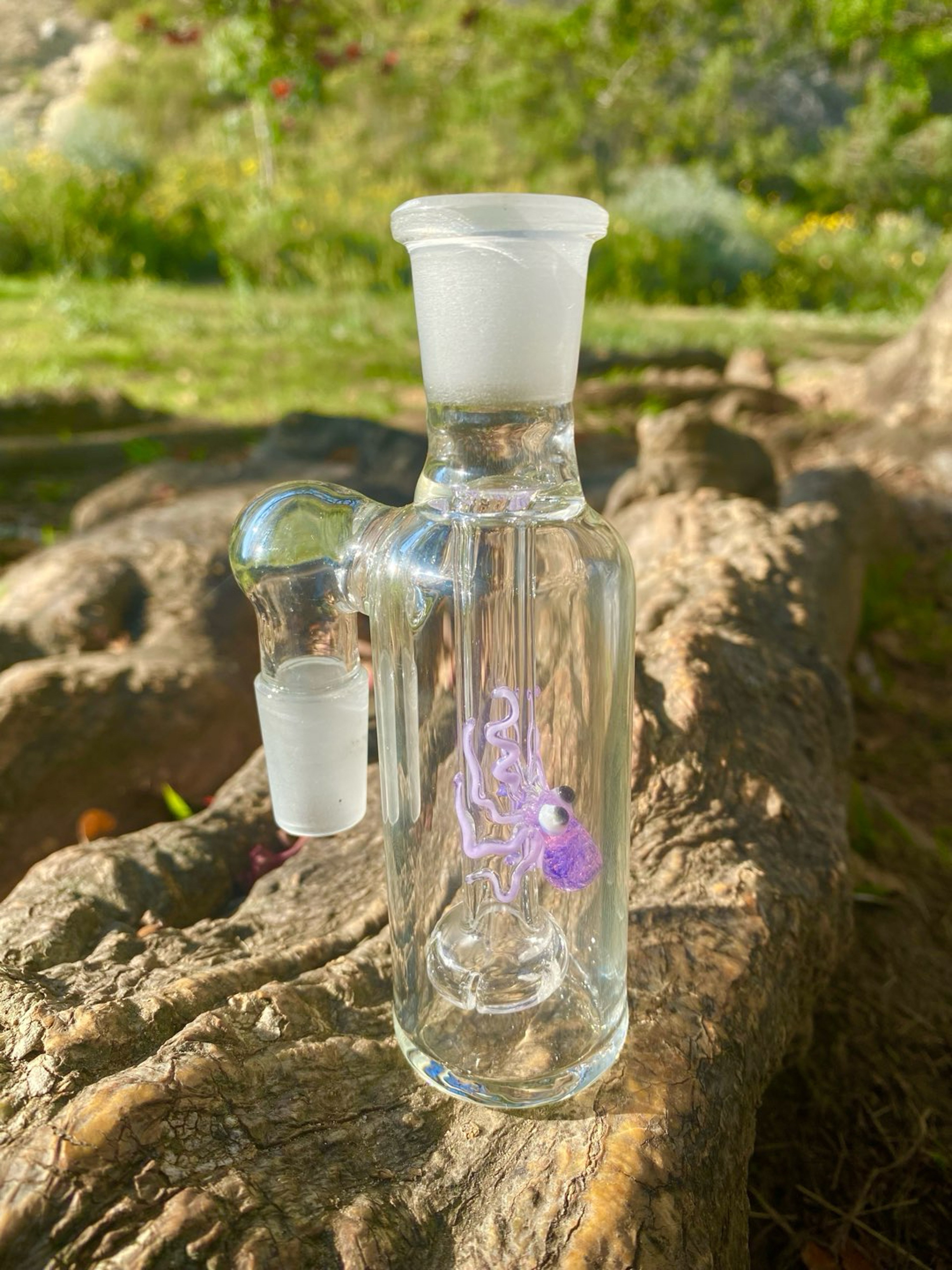 Preview pic of 18MM Shower Head Glass Ash Catcher 90 degree (Pink Slime Octopus).