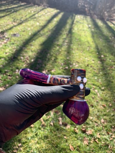 Preview pic of GlanceGlass Royal Jelly/tye-dye pocket bubbler