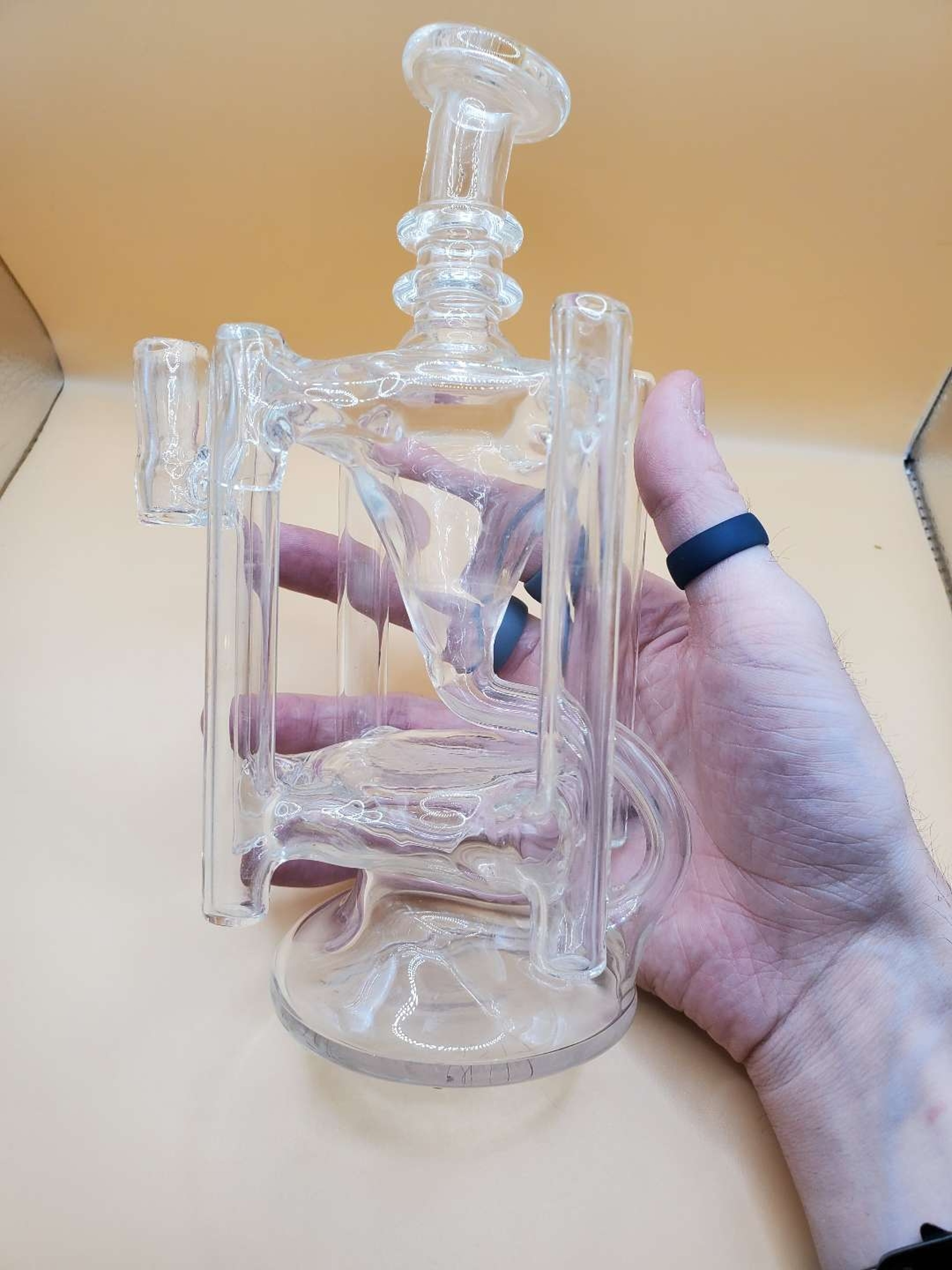 Preview pic of 2DOG Glass 10mm quad-uptake recycler(read below)