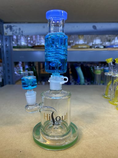 Preview pic of 10” Blue HiSoul Chilled Coil Glass Piece – Smooth & Cool Filtration