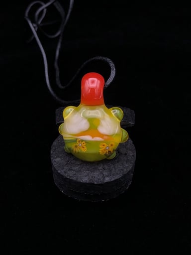 Preview pic of Landscape Tech Pendant • Valley Scene w/ Sunflower Detail by Seanzo Glass
