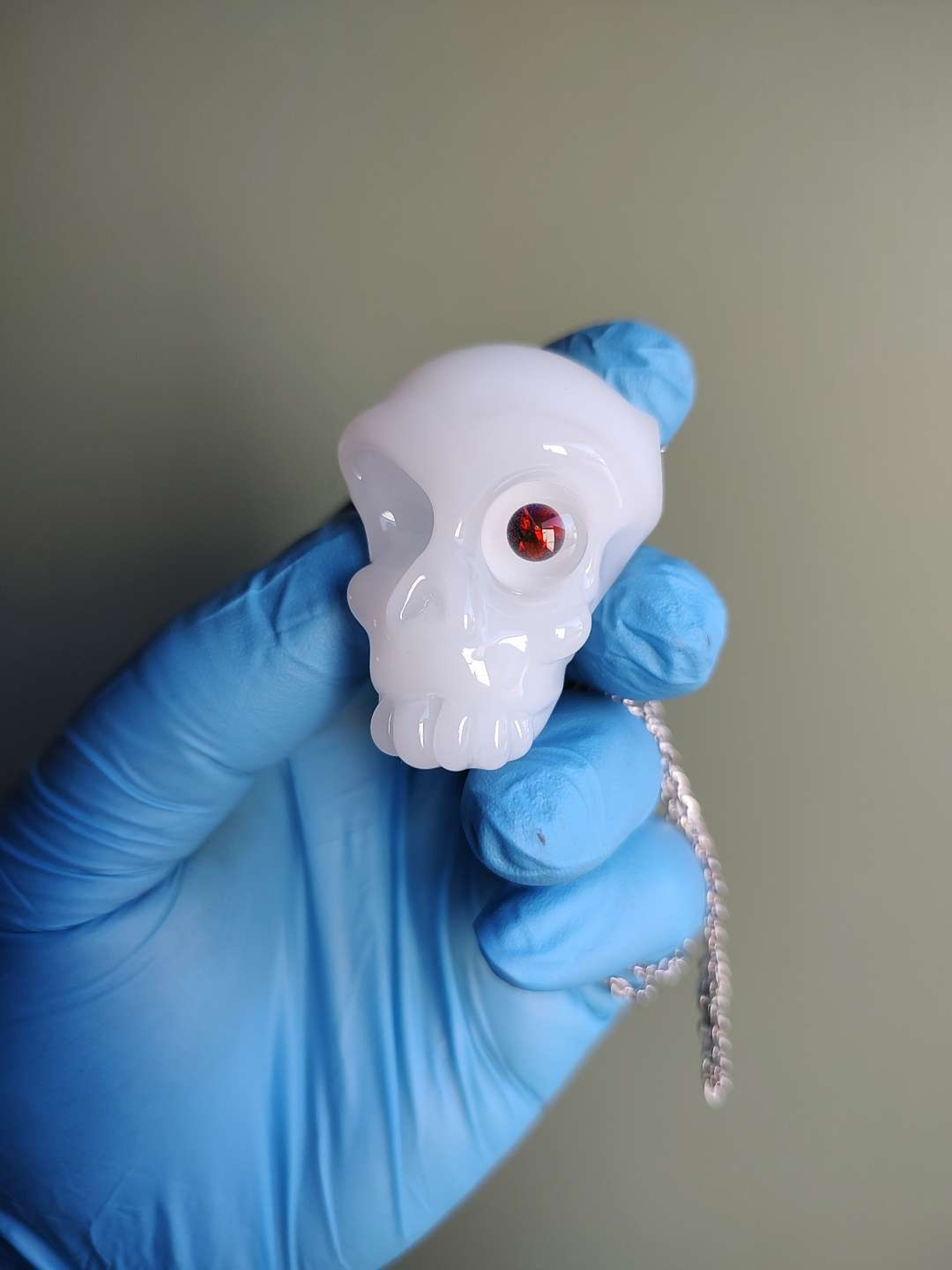 Preview pic of Skull Pendant w/ Black Opal