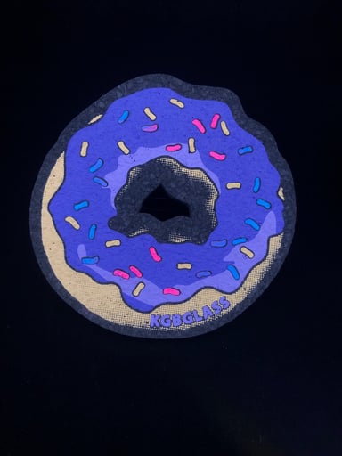 Preview pic of Purple Frosted w/ Sprinkles Donut 5” Mat by KGB Glass x Moodmats