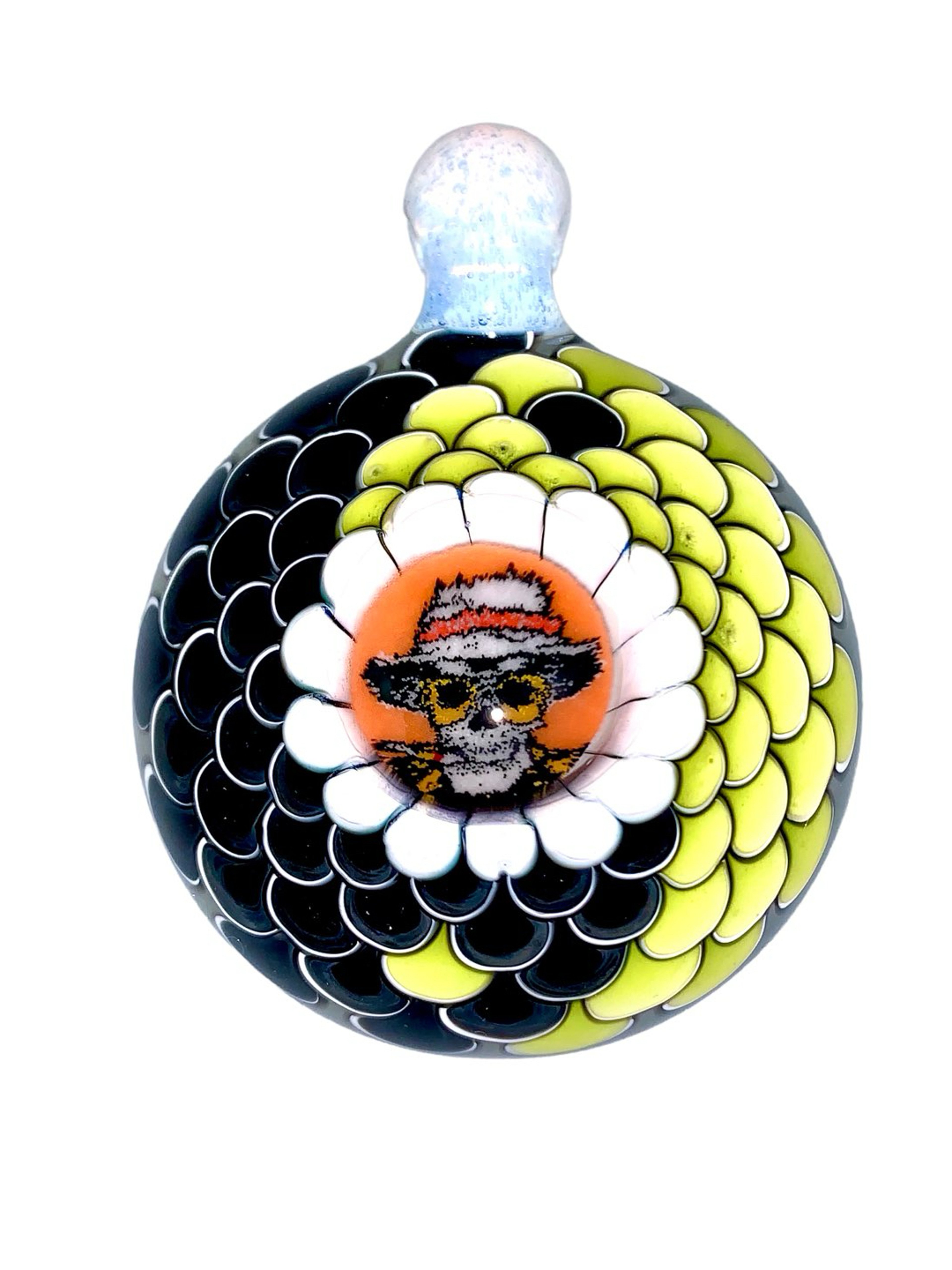 Preview pic of Juju Glass Dot Stack Pendant w/ Hunter S. Thompson Mille