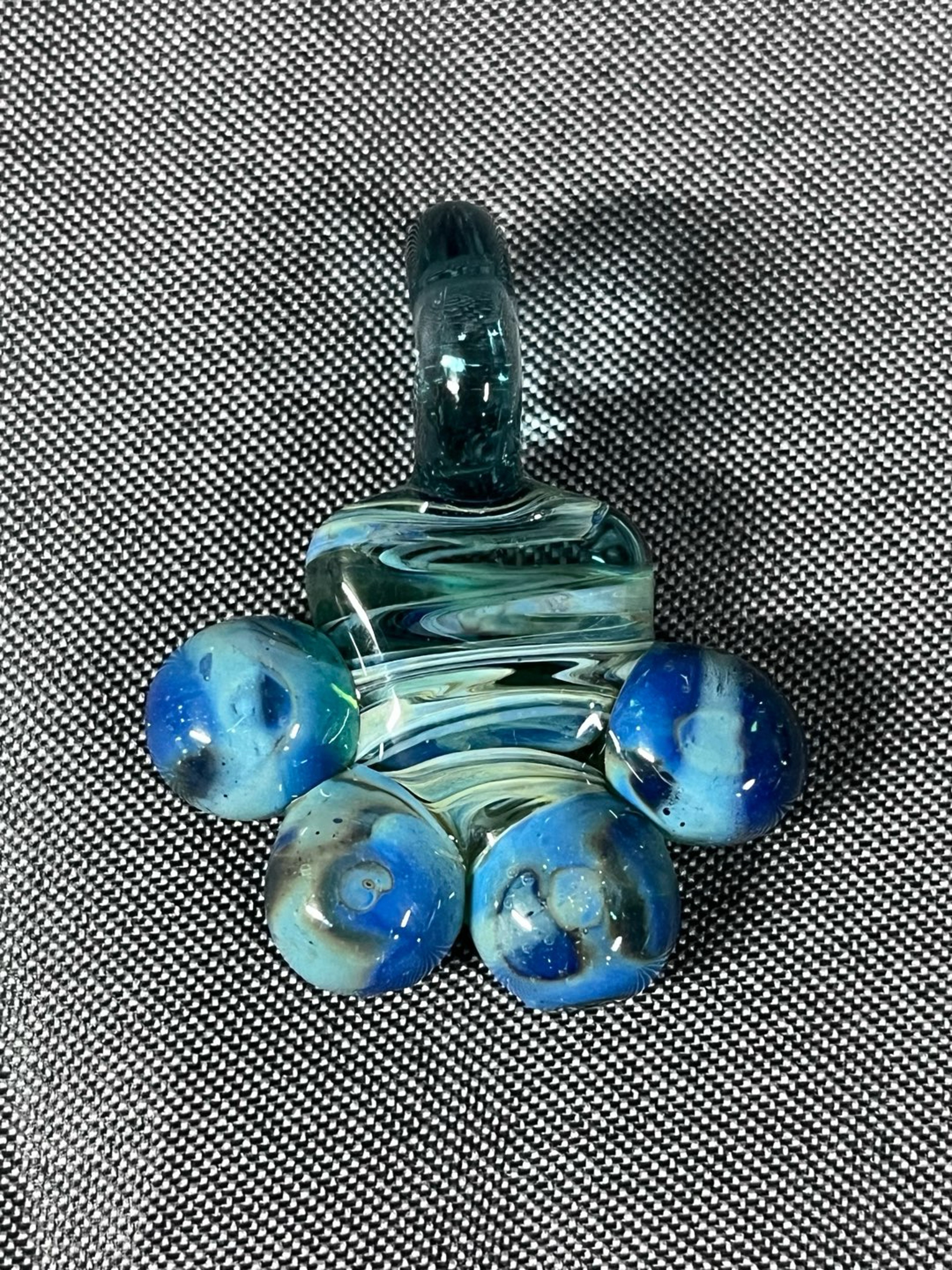 Preview pic of Trippy Blue Paw Print Pendant