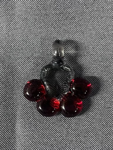 Preview pic of Grey/Purple and Red Paw Print Pendant