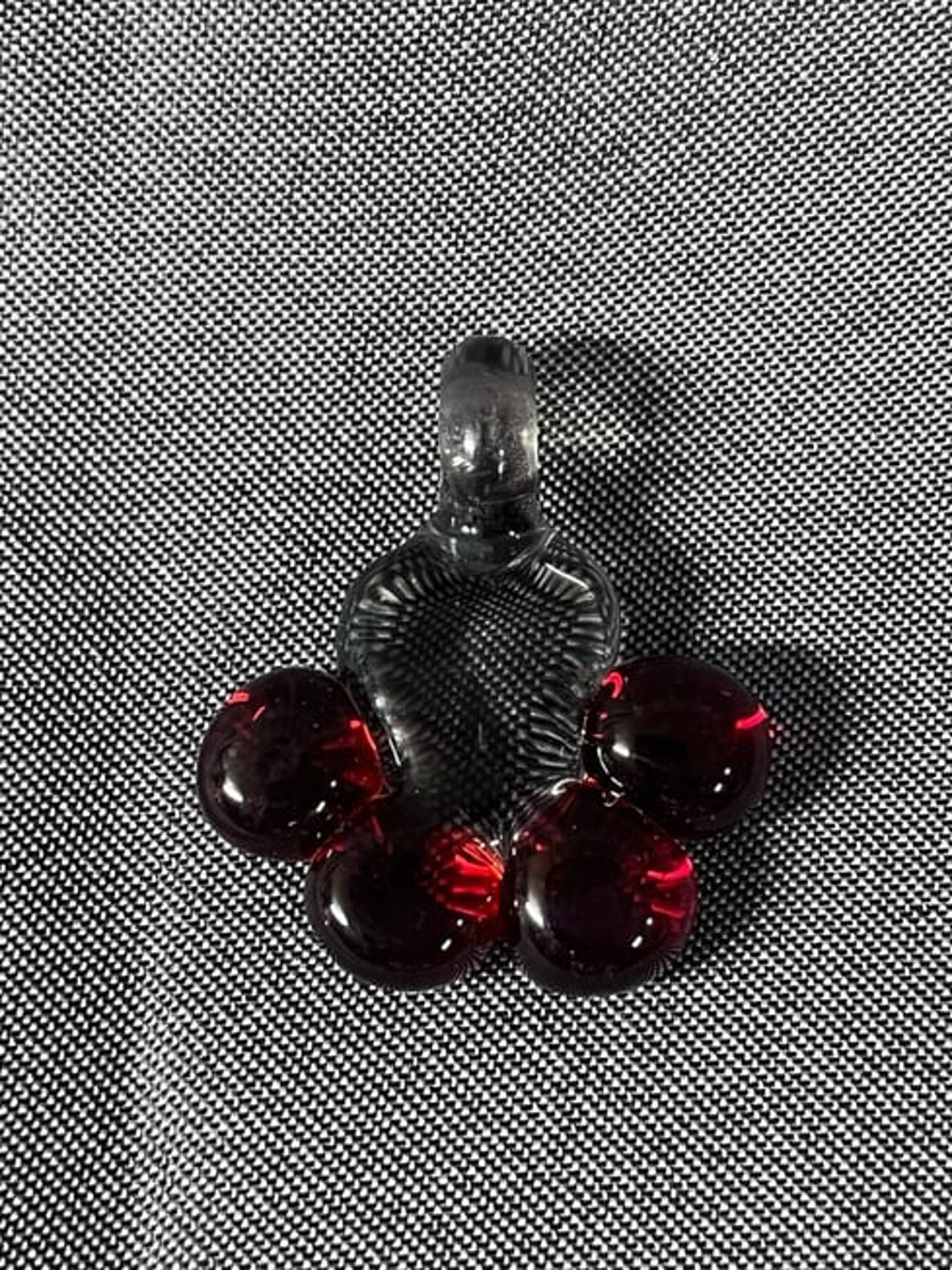 Preview pic of Grey/Purple and Red Paw Print Pendant