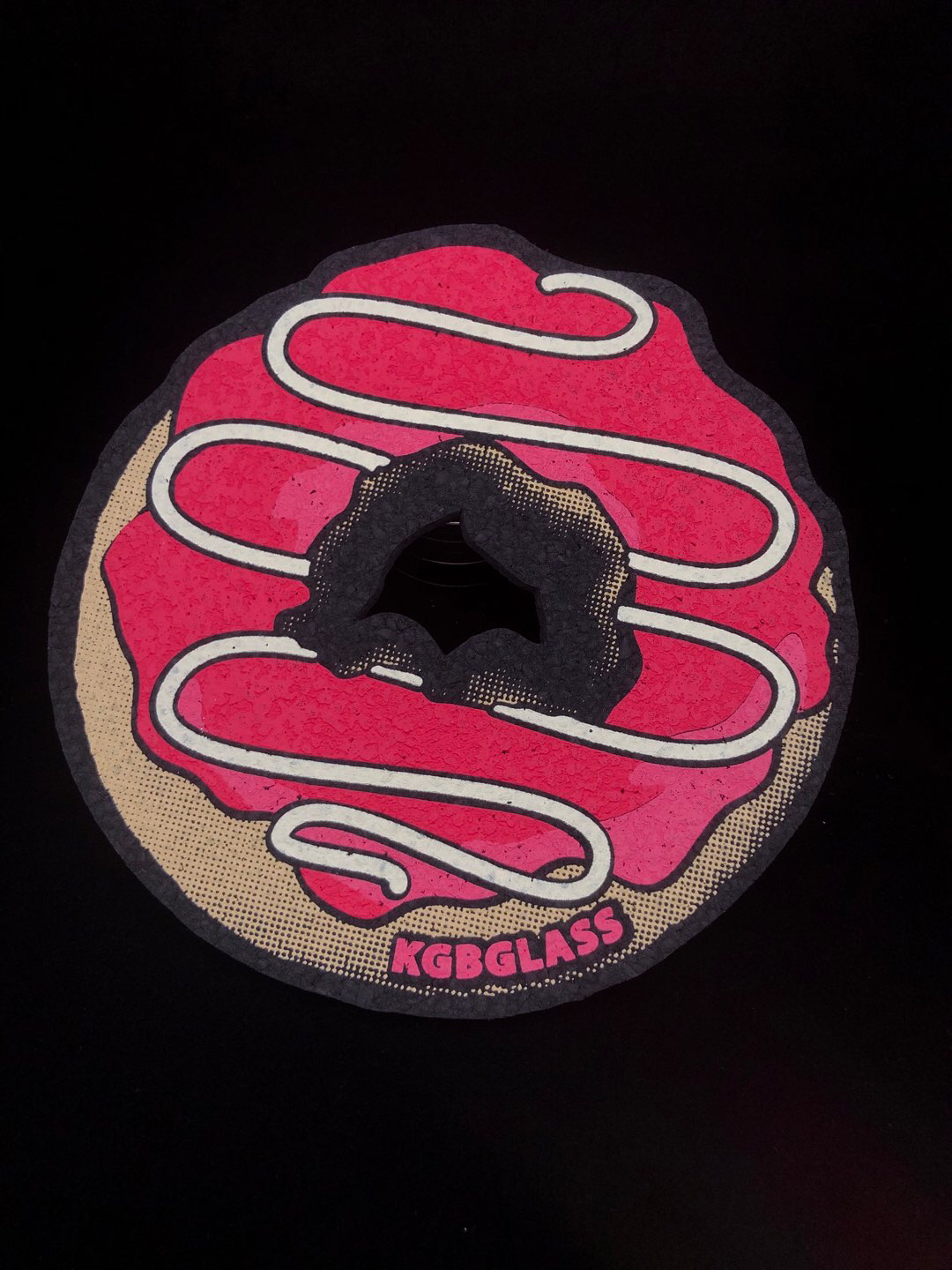 Preview pic of Strawberry Frosting w/ Vanilla Drizzle 8” Donut by KGB xMoodmats