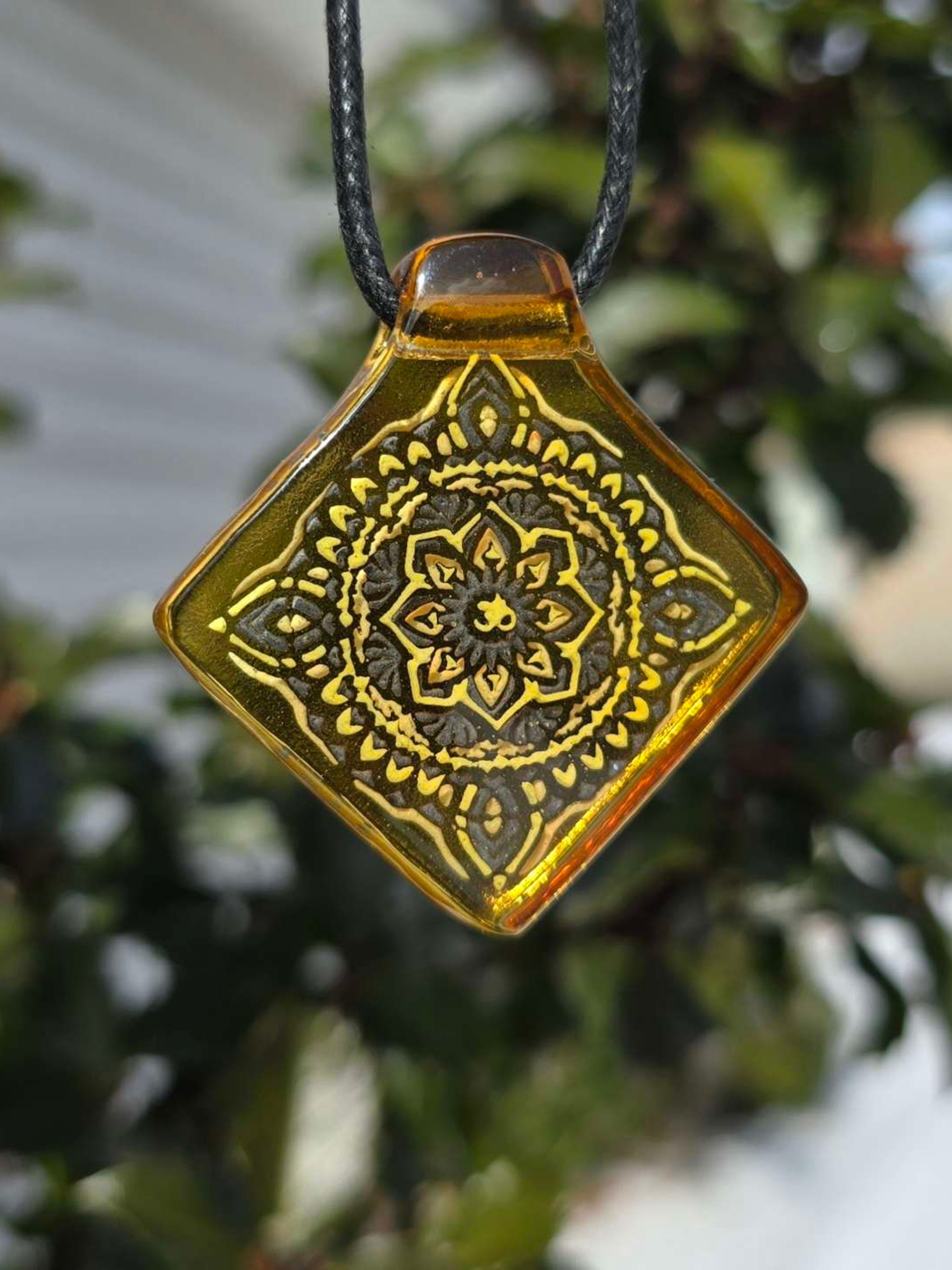 Preview pic of Square Mandala Layered Glow Pendant