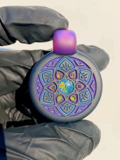 Preview pic of 13 Opal Glass Maze Pendant