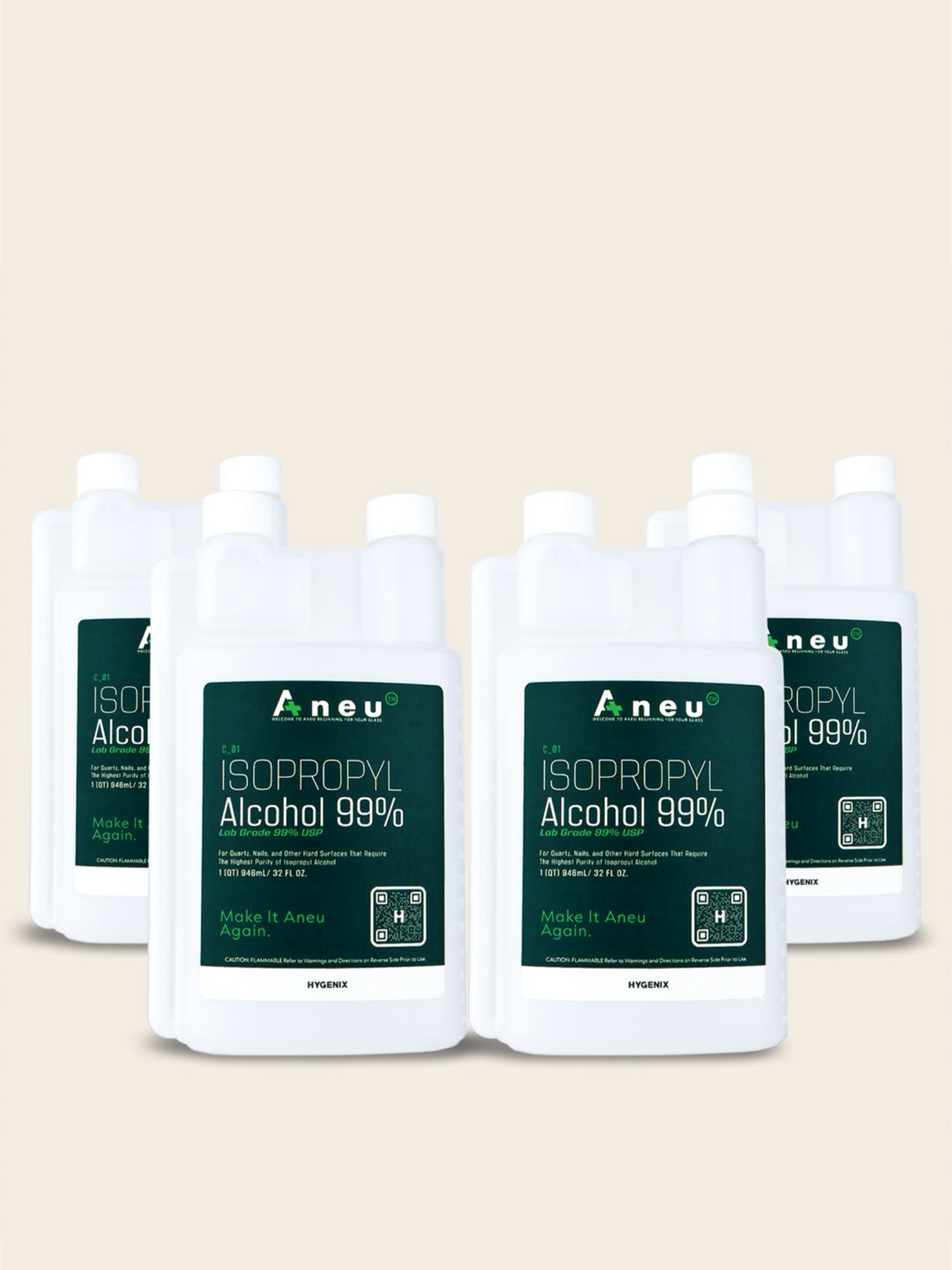 Preview pic of 1 Gal. (4x 32fl. oz) 99% Isopropyl Alcohol - w/ Easy Dip Reservoir