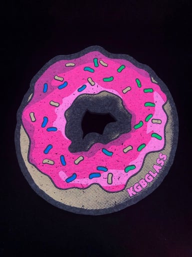 Preview pic of Strawberry Frosting w/ Sprinkles 8” Donut by KGB Glass x Moodmats