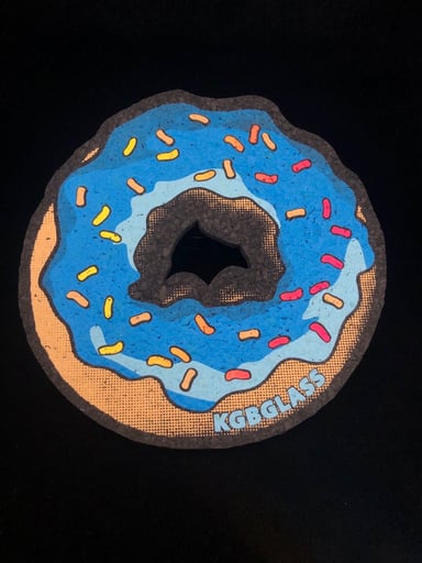 Preview pic of Blueberry Frosting w/ Sprinkles 8” Donut Mat by KGB Glass x Moodmats