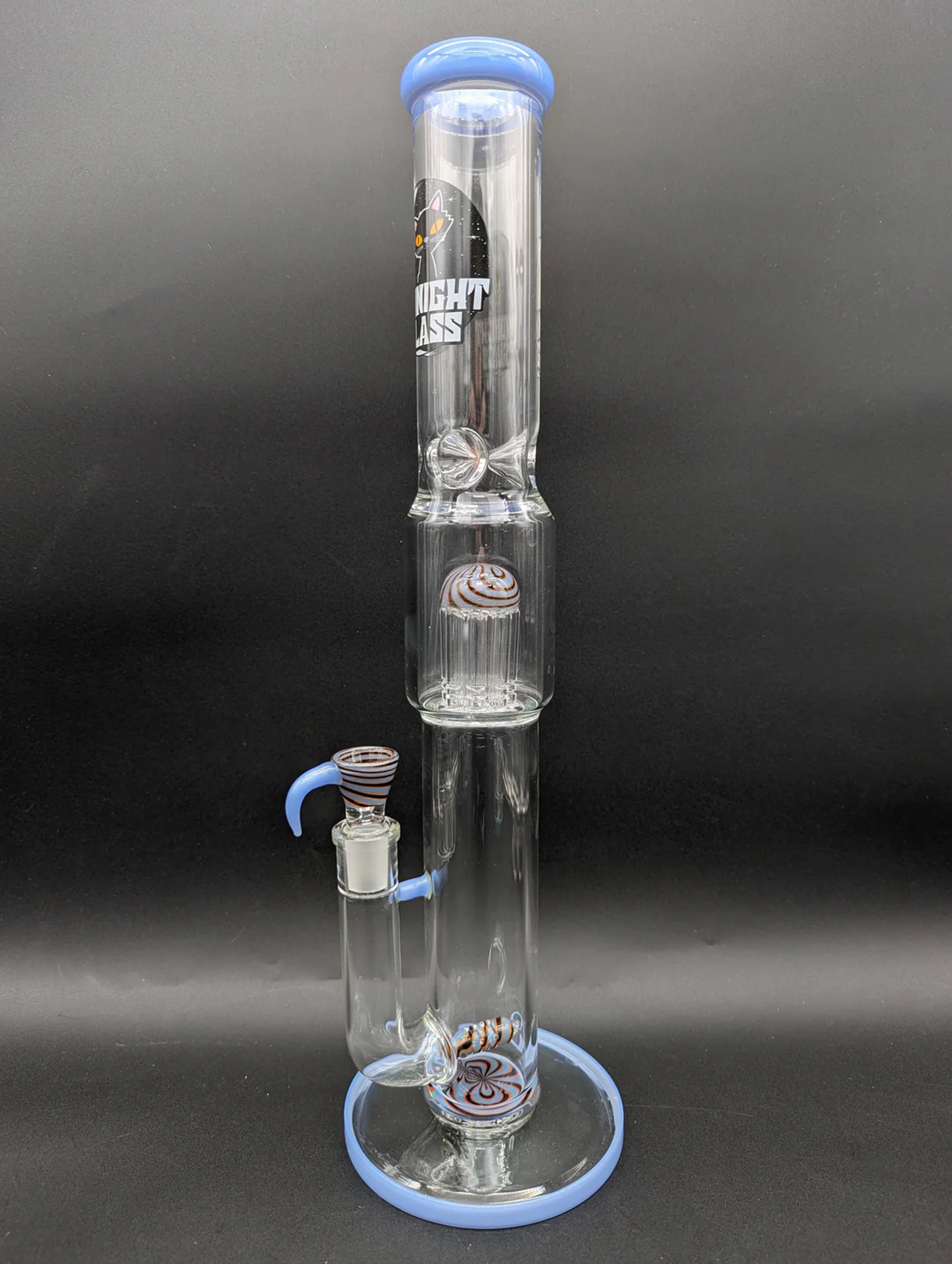 MIDNIGHT GLASS WORKED DUAL PERC STRAIGHT TUBE image 0