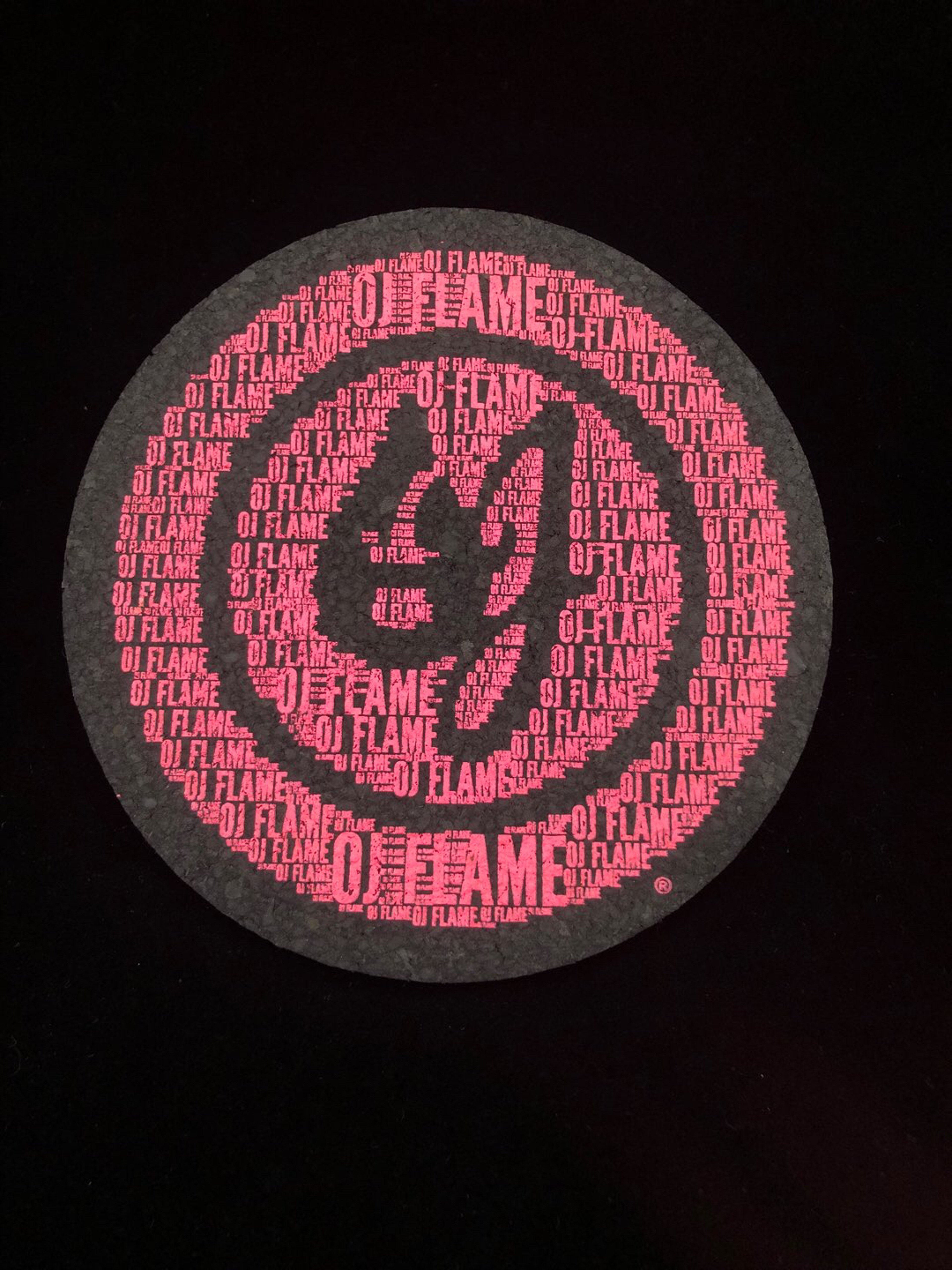 Preview pic of Pink OJ Flame 8” Round Moodmat