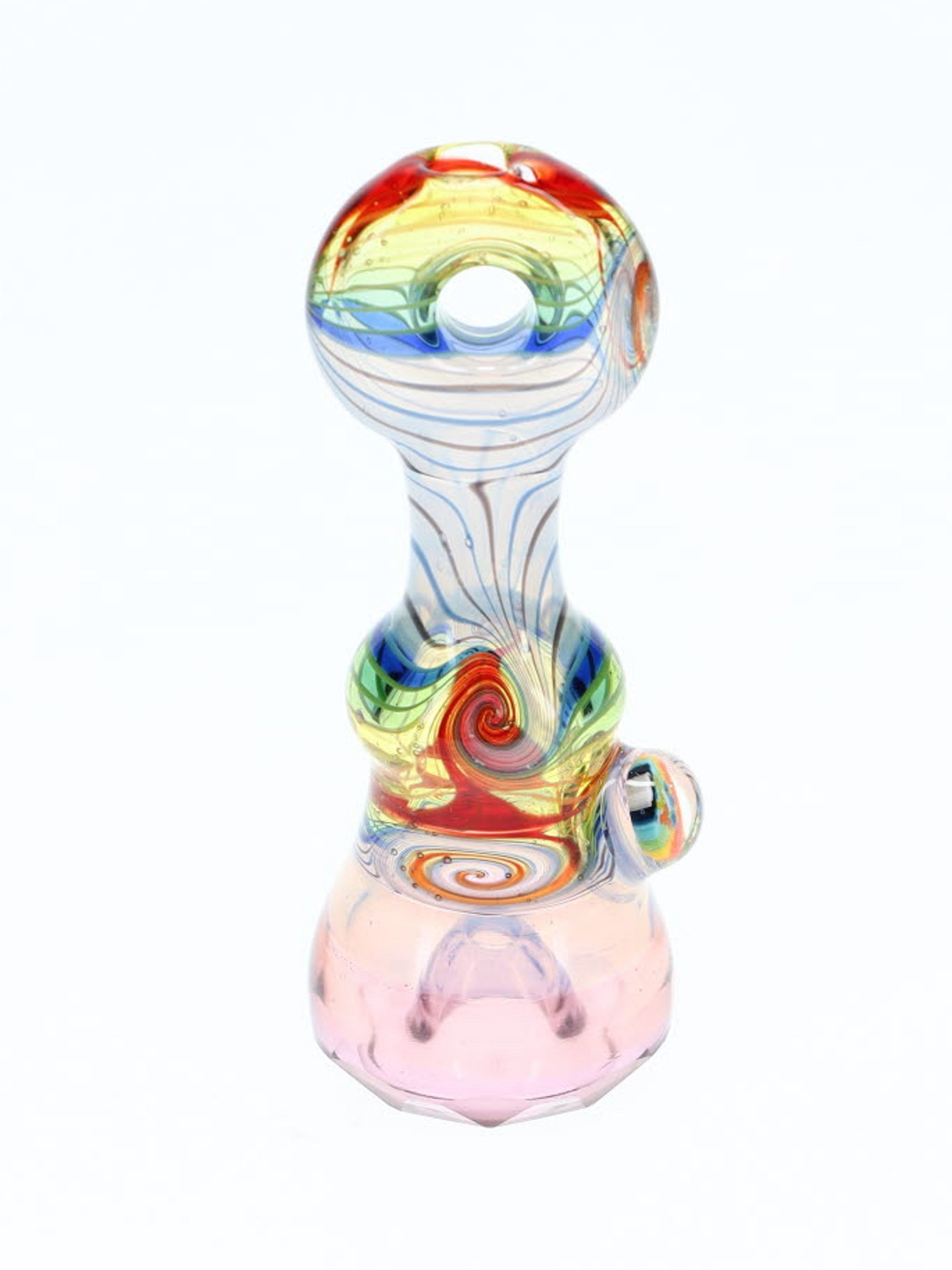 Preview pic of Cowboy Glass UV Rainbow Light Pink Faceted Onie