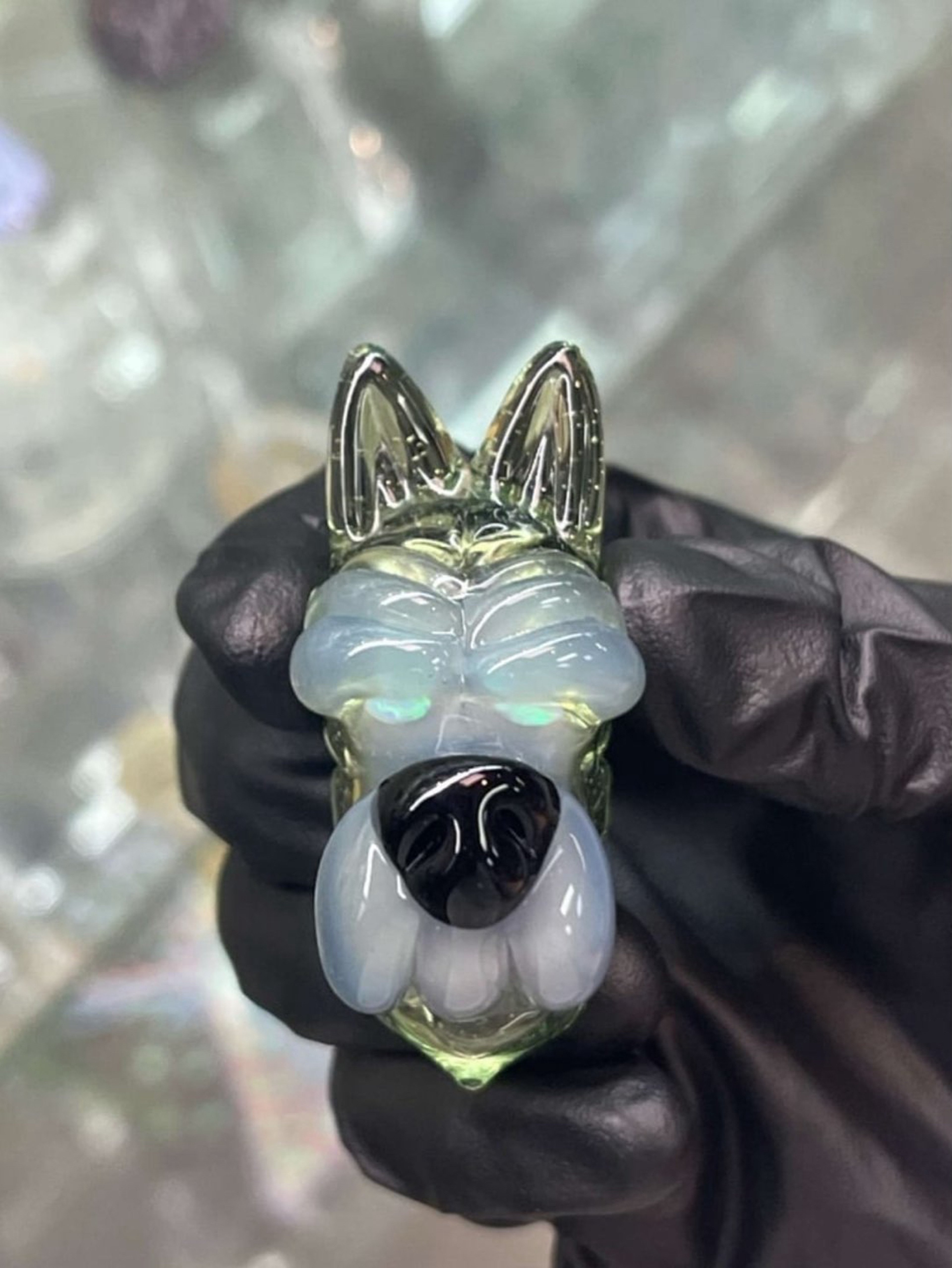 Preview pic of Beautiful Closed Mouth Ryan Kane Wolf head Pendant