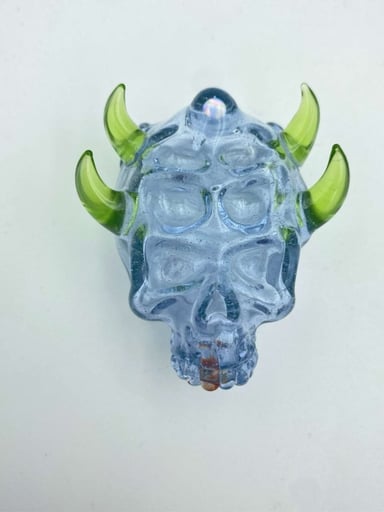 Preview pic of Sweeney Light Blue Stardust Horned Skull Pendant