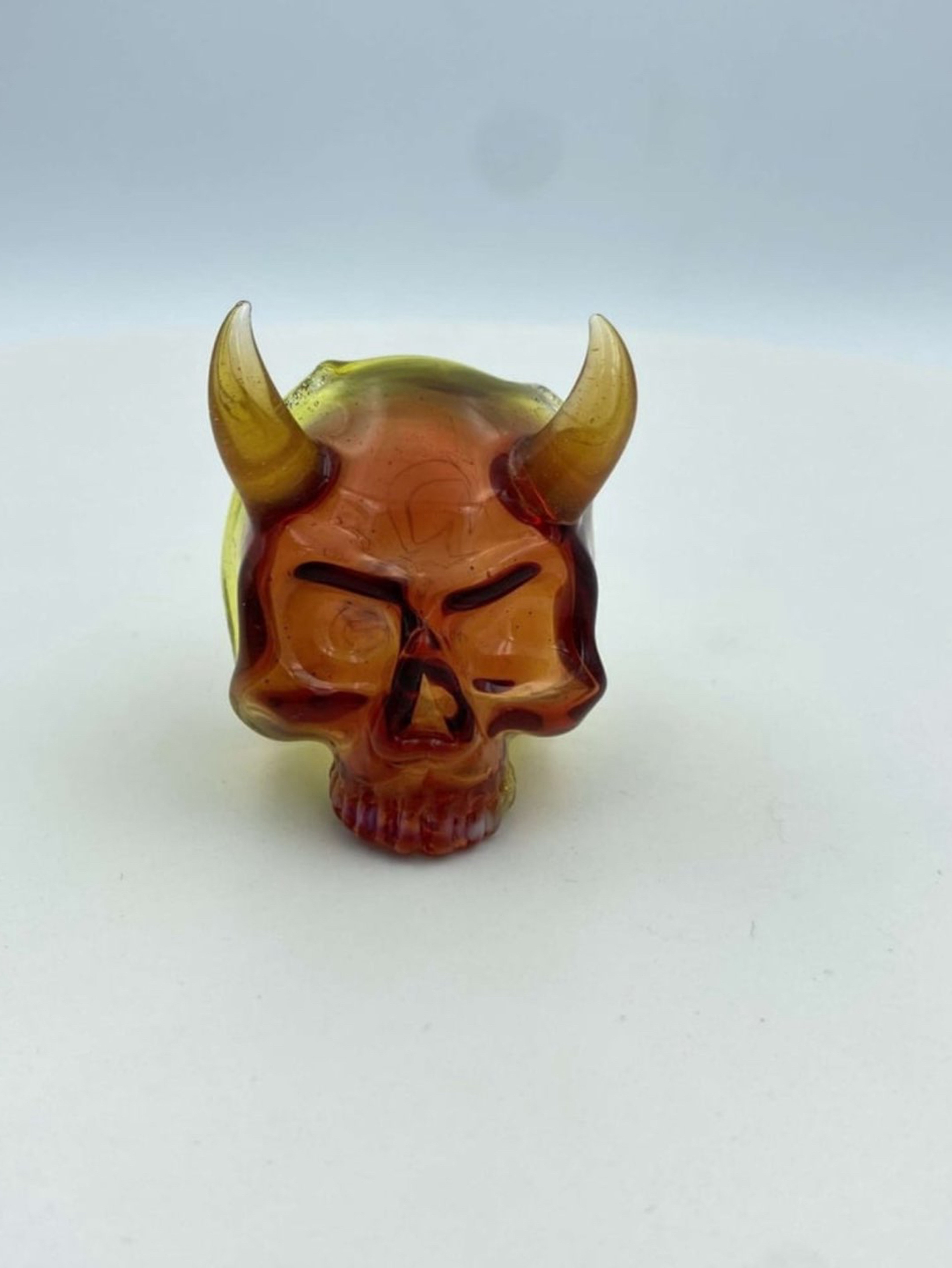 Preview pic of Sweeney Orange and Pomegranate Horned Skull Pendant