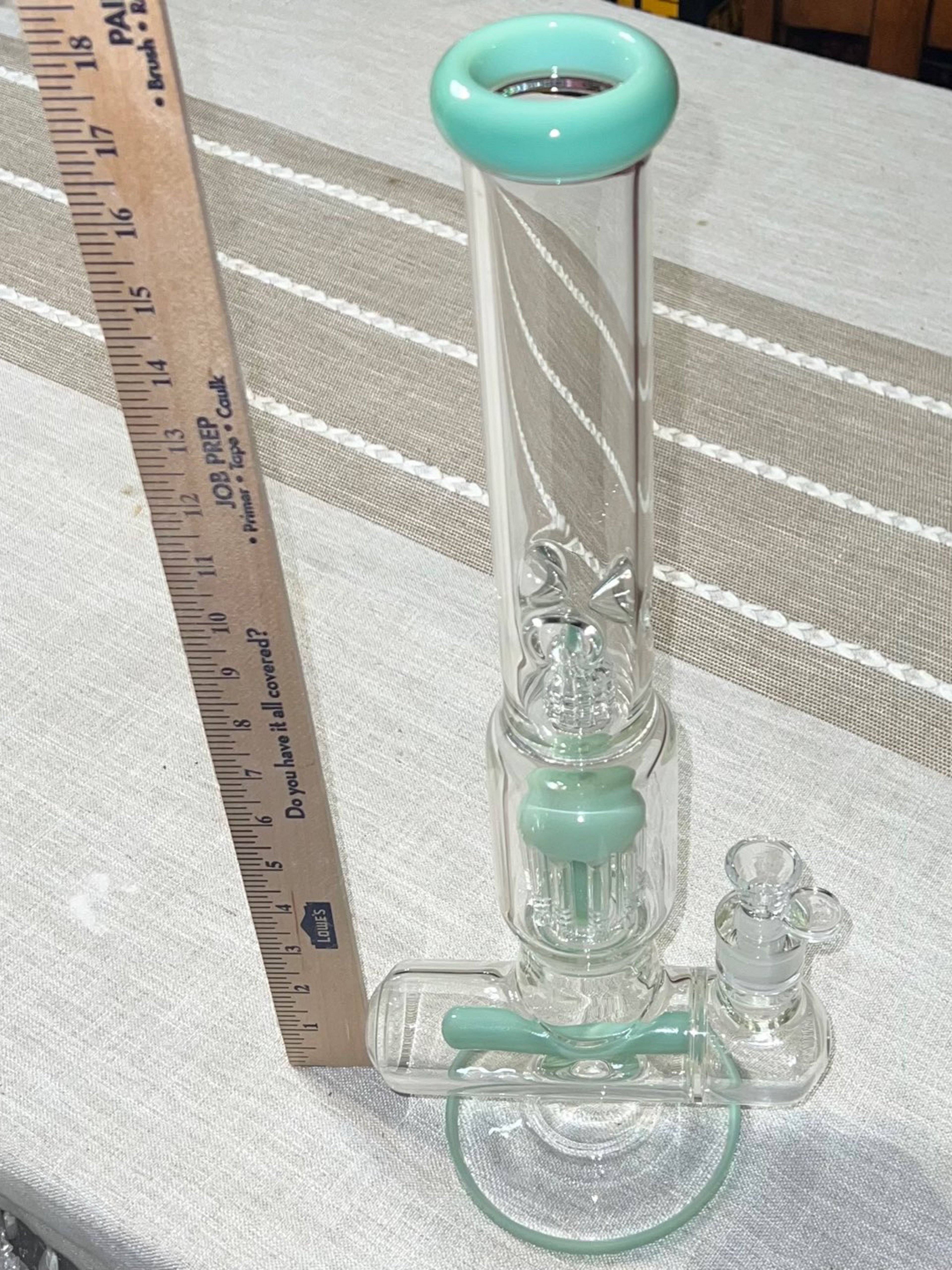 Preview pic of Mint Green Bong triple percolator 18 inch ($15 off!)
