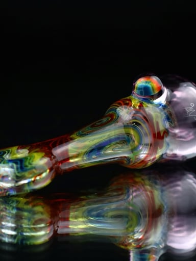 Preview pic of Cowboy Glass UV Rainbow & Pink Faceted Onie