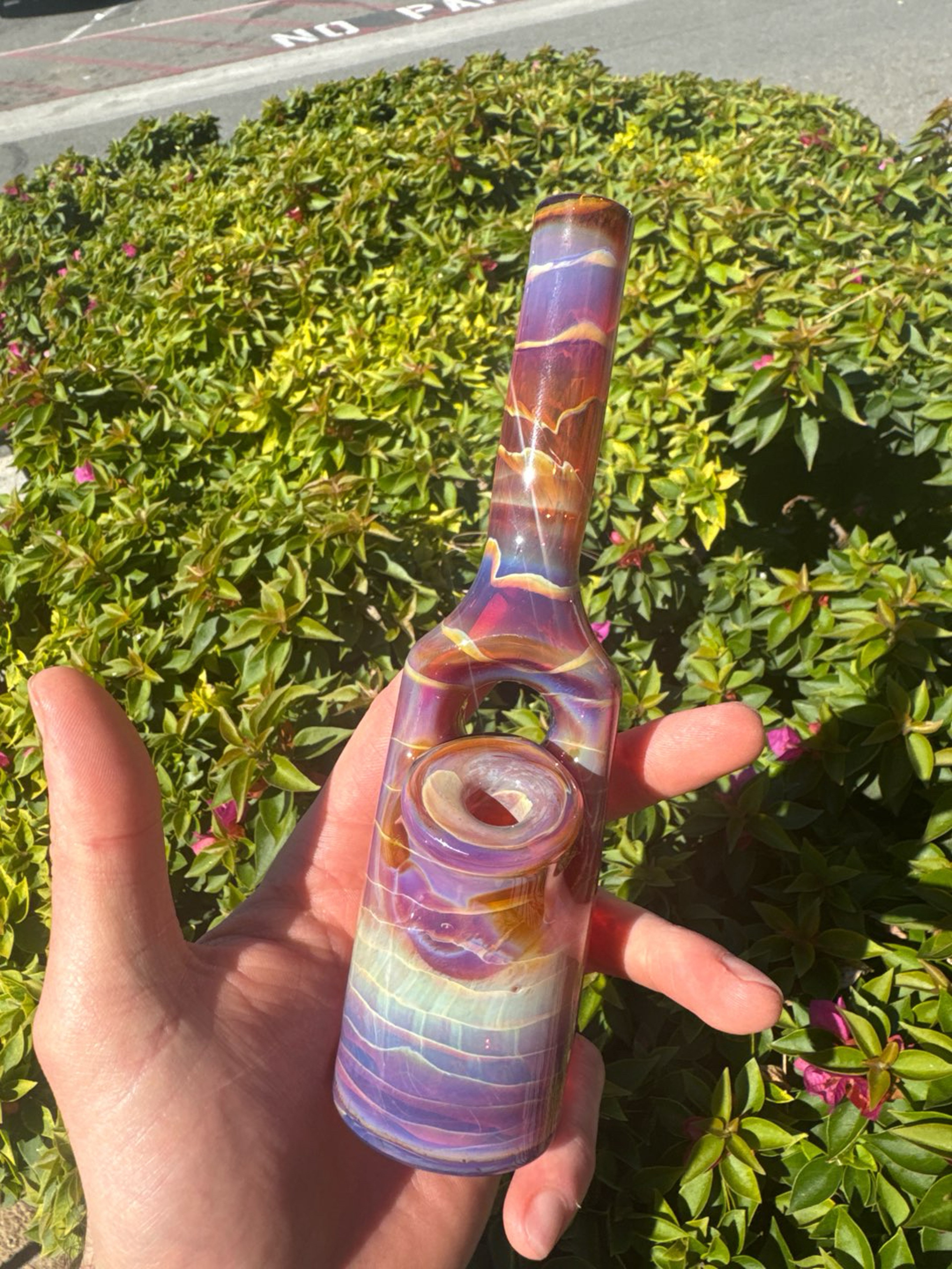 Preview pic of Brod glassart purple amber bottle