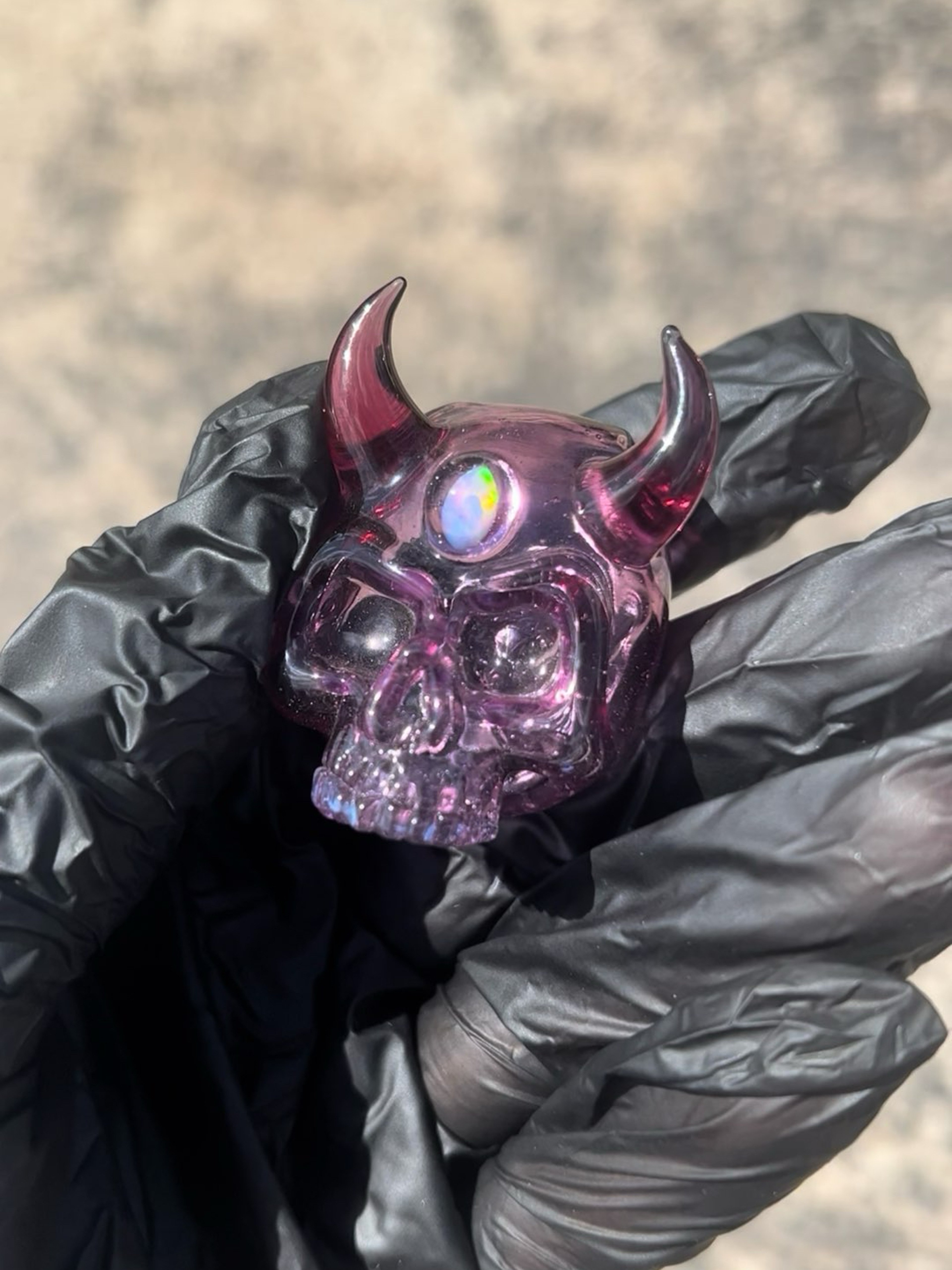 Preview pic of Sweeney Third Eye Opal Horned Skull Pendant