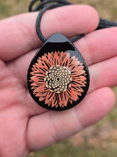 Preview pic of Sunflower Flower Layered Glow Pendant