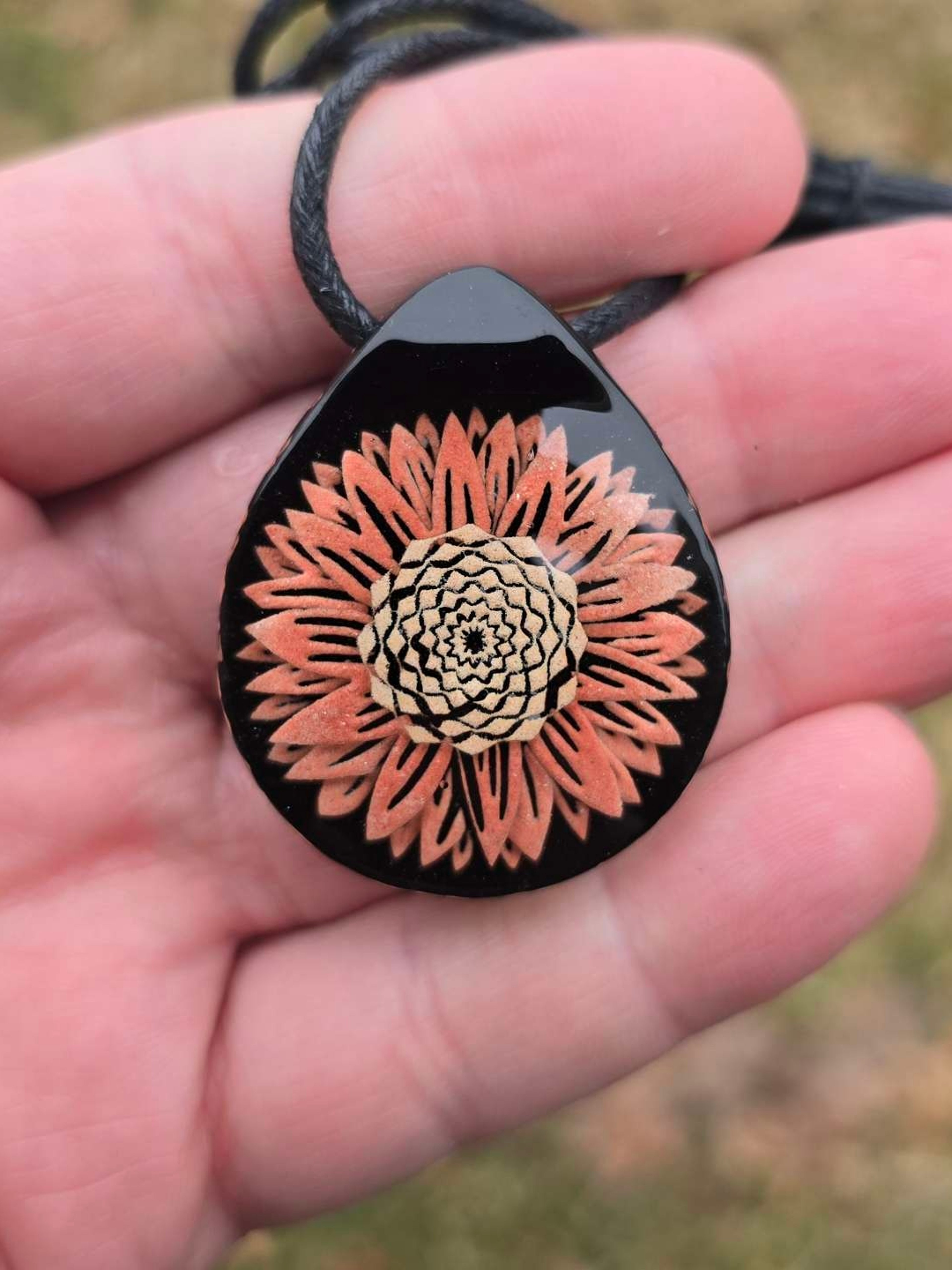 Preview pic of Sunflower Flower Layered Glow Pendant