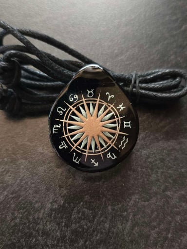 Preview pic of Zodiac Wheel Layered Glow Pendant - Seconds