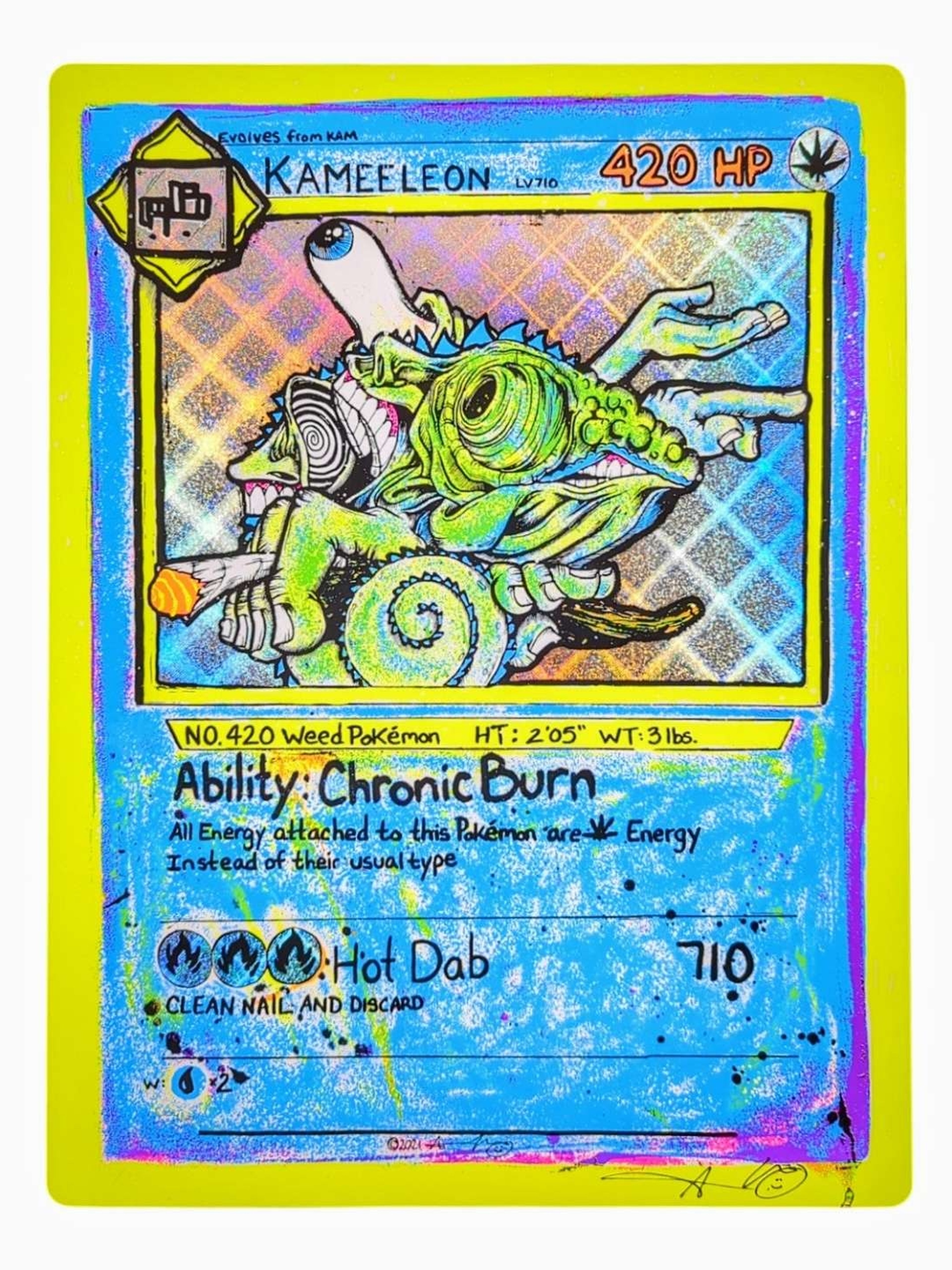 Preview pic of Aaron Brooks "Kameeleon" (Plaid Foil) Print