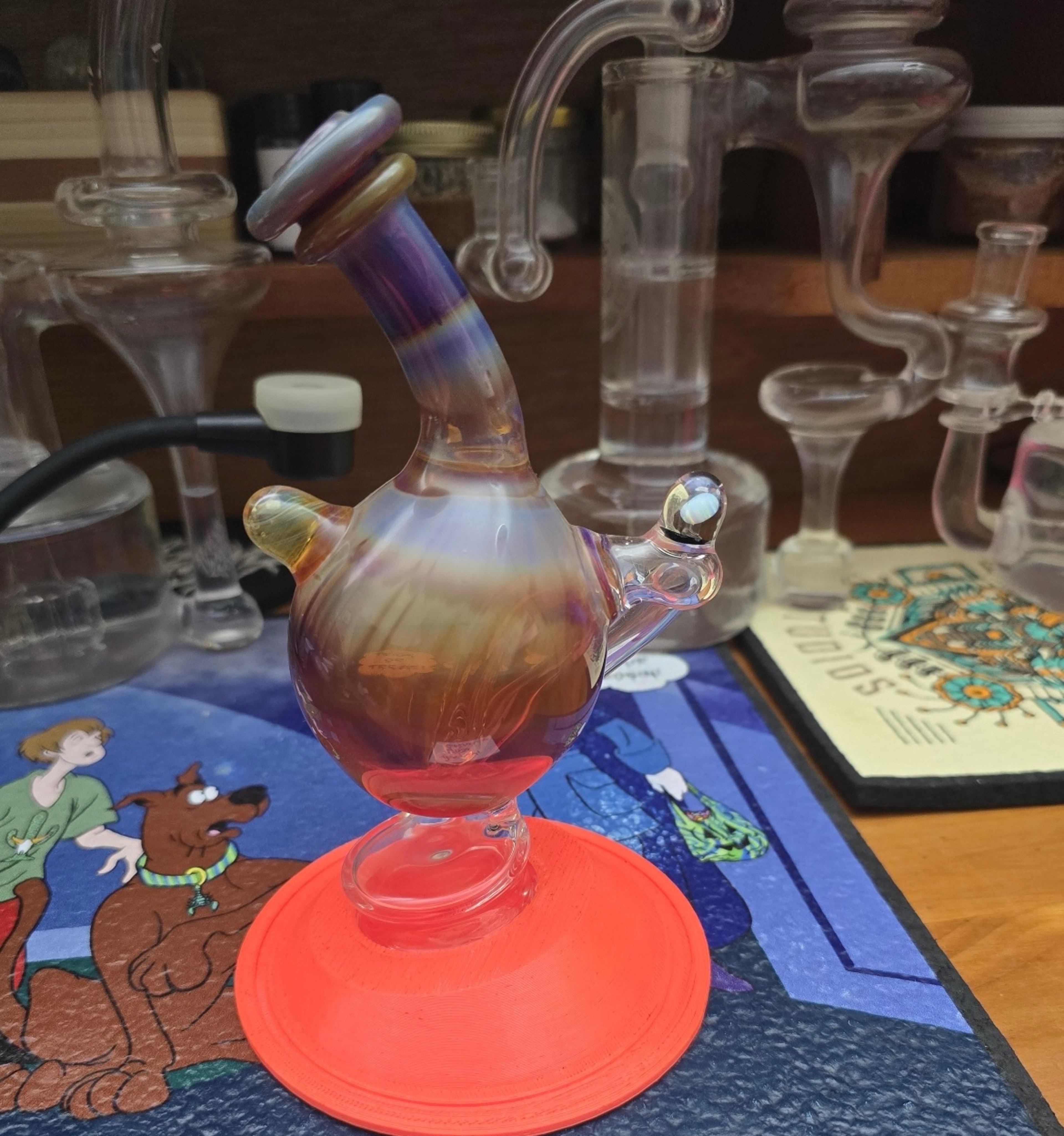 Preview pic of Puffco Peak custom 1 of 1 Milkball Top by Rick Bird Berry ** Ships Free **