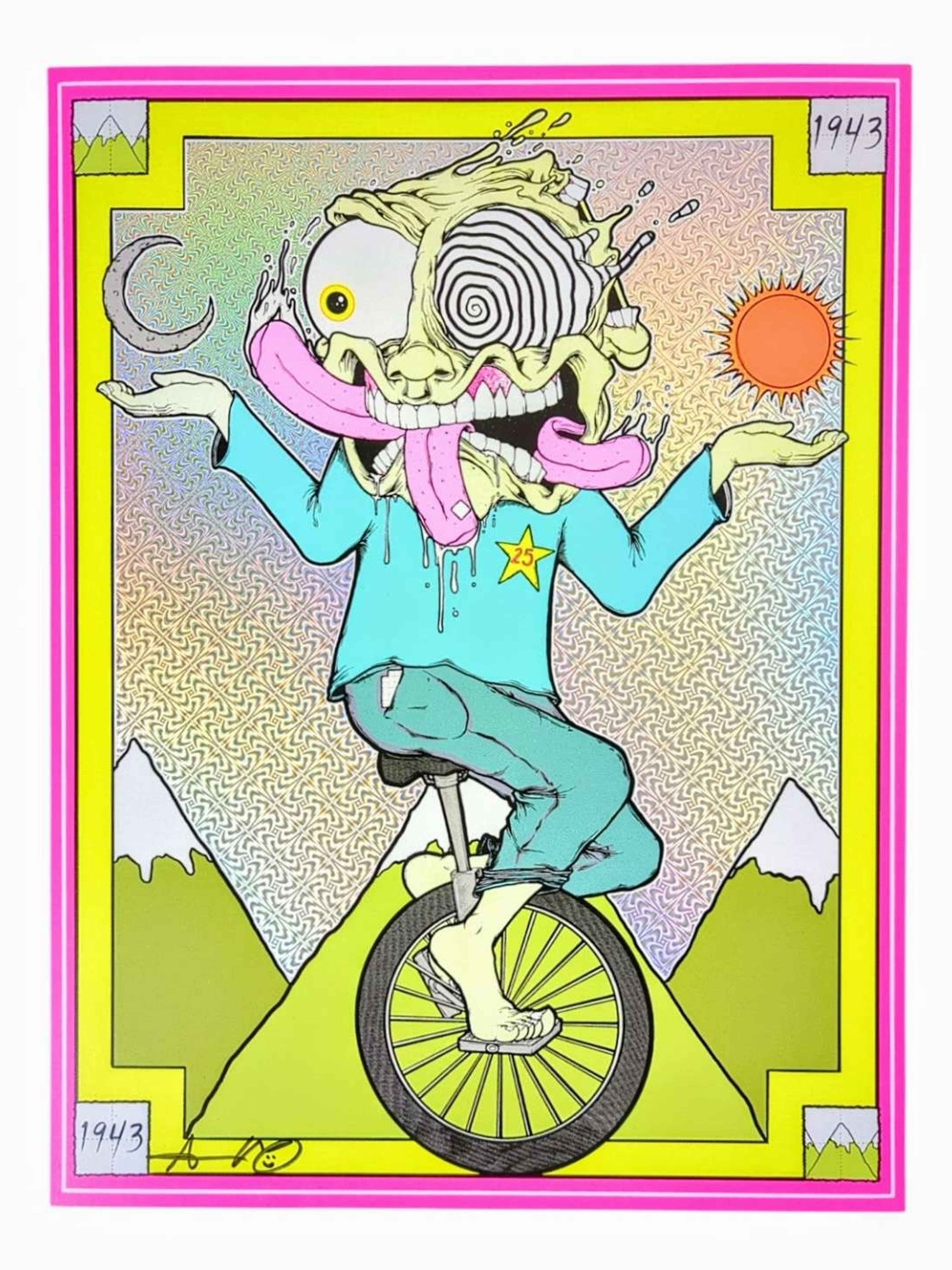 Preview pic of Aaron Brooks "Bicycle Day" (Jazzy Foil) Print