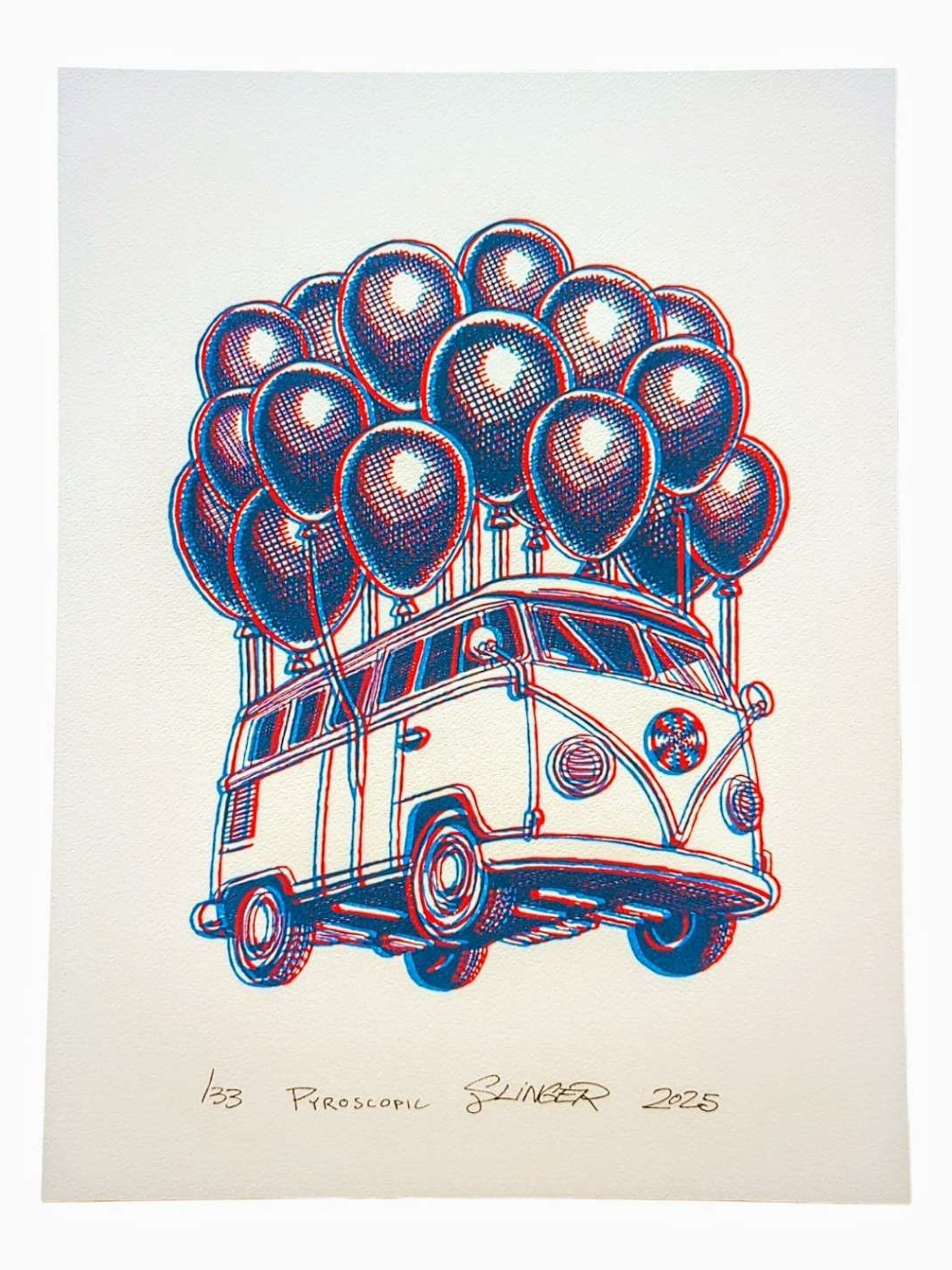 Preview pic of Slinger x Pyroscopic "3D Flying Bus" Print