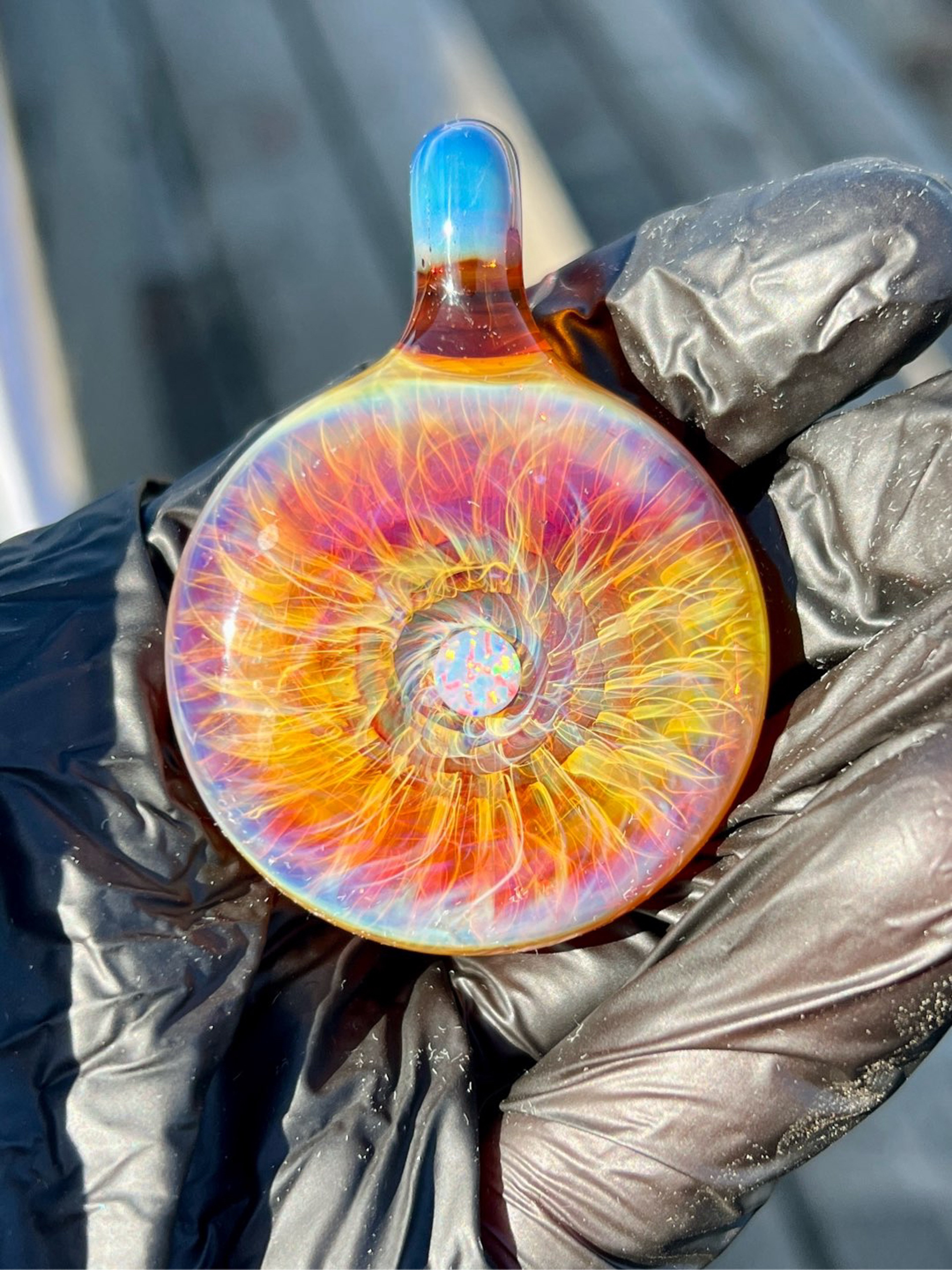 Preview pic of Opal Chaos Pendant by Kberg Glass